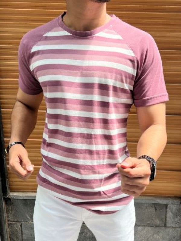 Matty Raglan Peach Striper