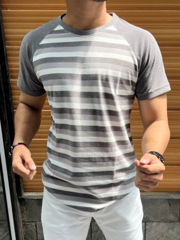 Matty Raglan Grey Striper