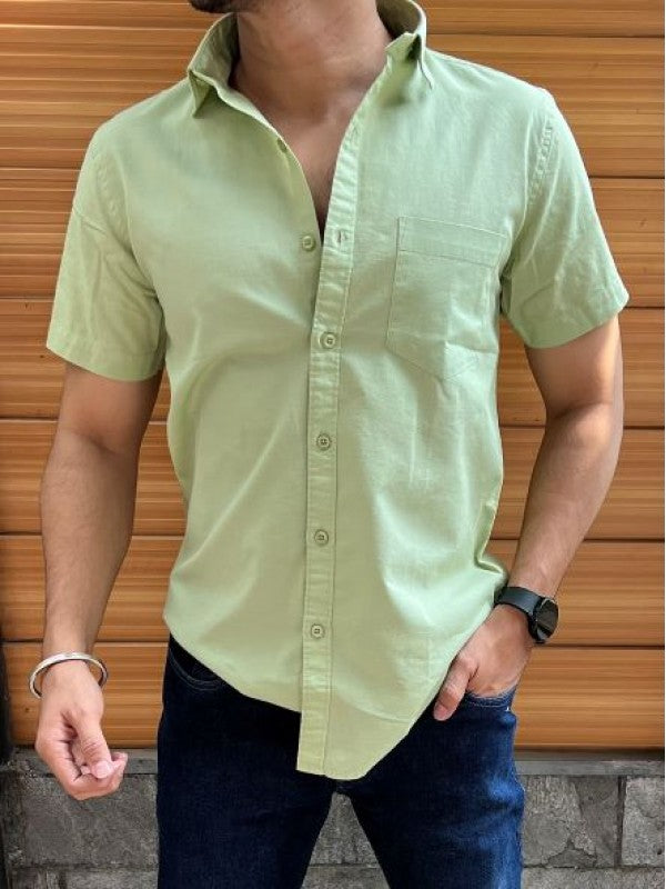 Linen Slub Half Pista Shirt