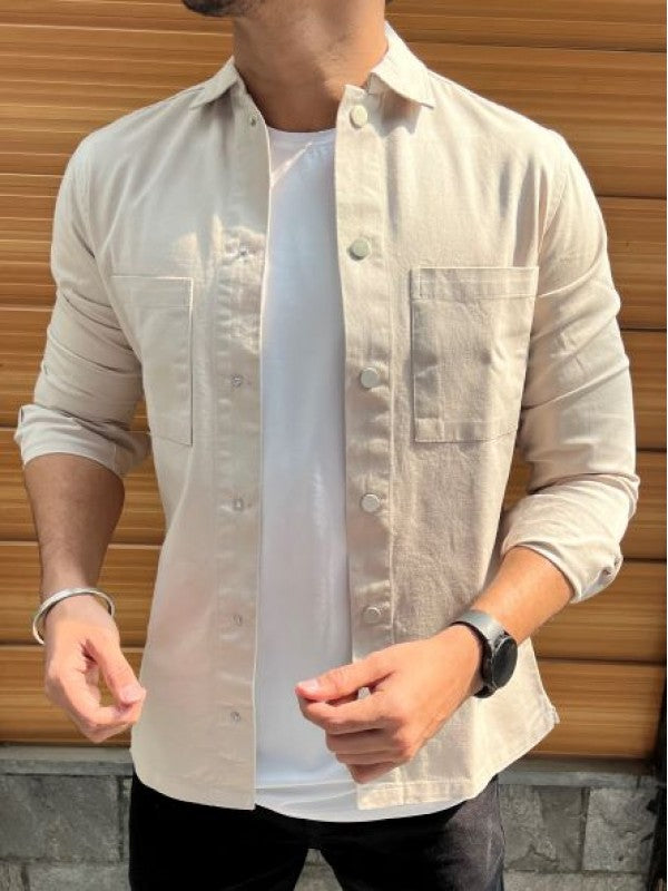 Heavy Twill Denim Cream Jacket