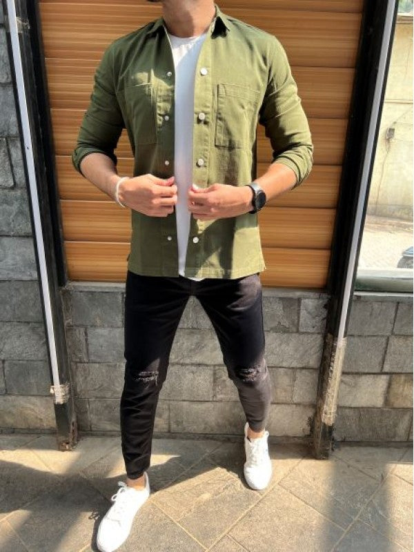 Heavy Twill Denim Olive Jacket