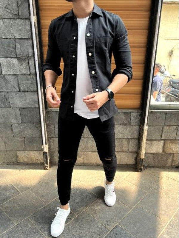 Heavy Twill Denim Black Jacket