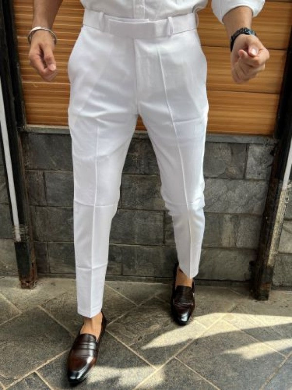 Ankle Formal White Trouser