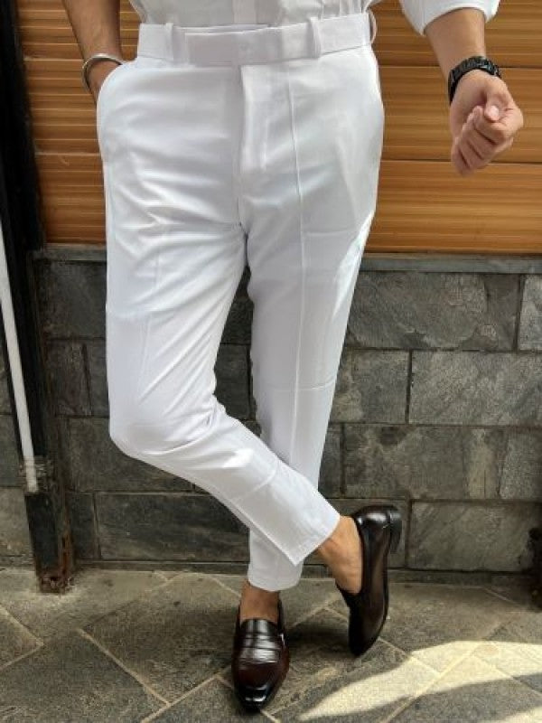 Ankle Formal White Trouser
