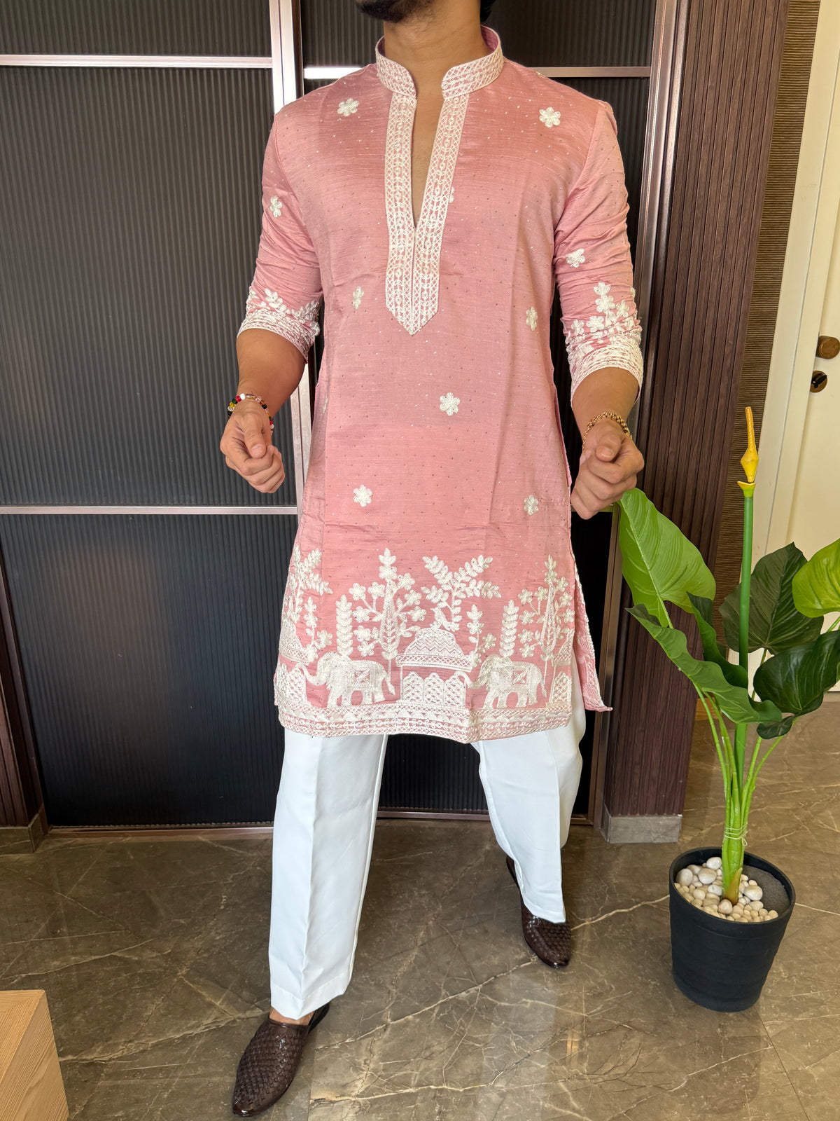 Premium Diwali Peach Kurta