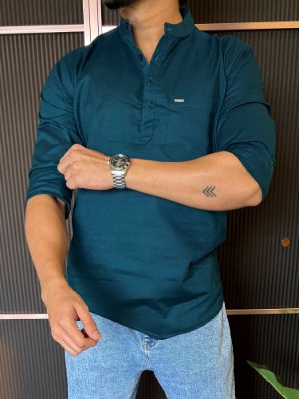 Slub Linen Blue Kurta