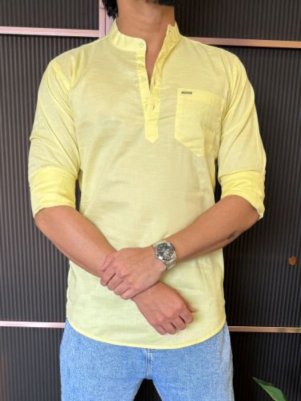 Slub Linen Yellow Kurta