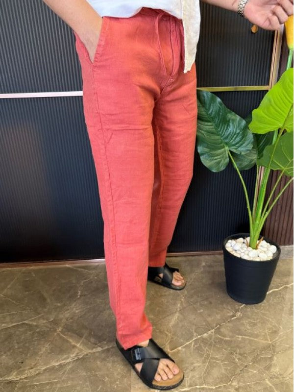 Pure Linen Rust Pant
