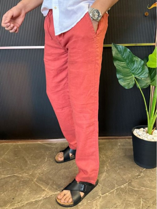Pure Linen Rust Pant