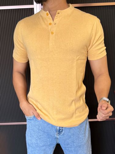 Henly Knitted Yellow Half sleeves