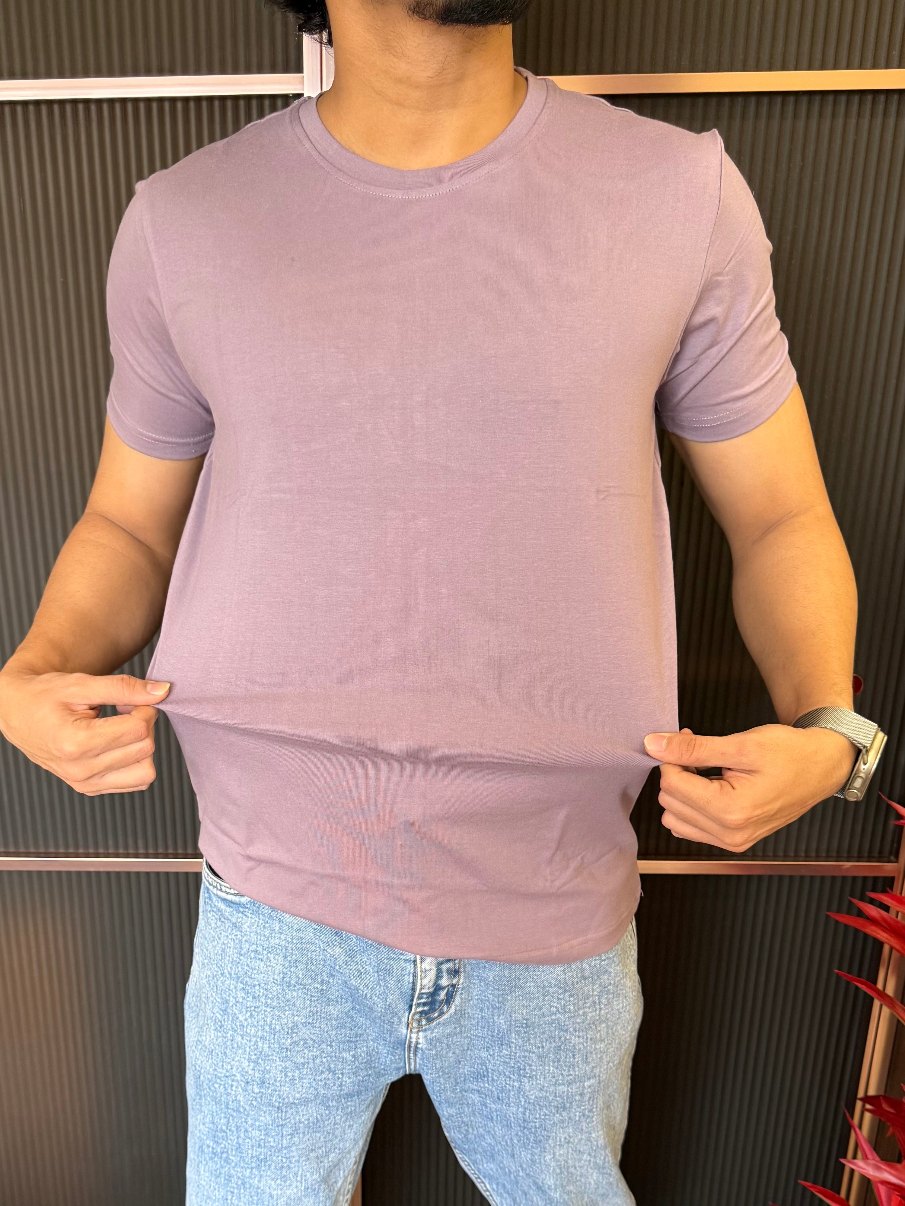 Cotton Lycra Grape Half T Shirt