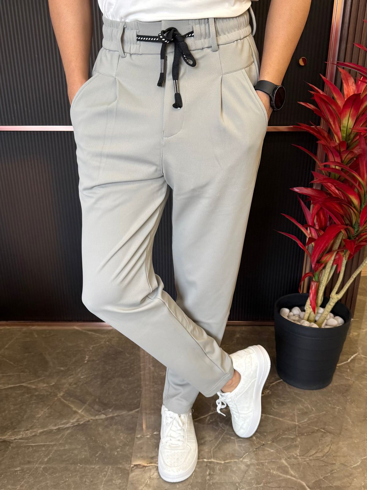 Korean Pants BG 02 Light Grey