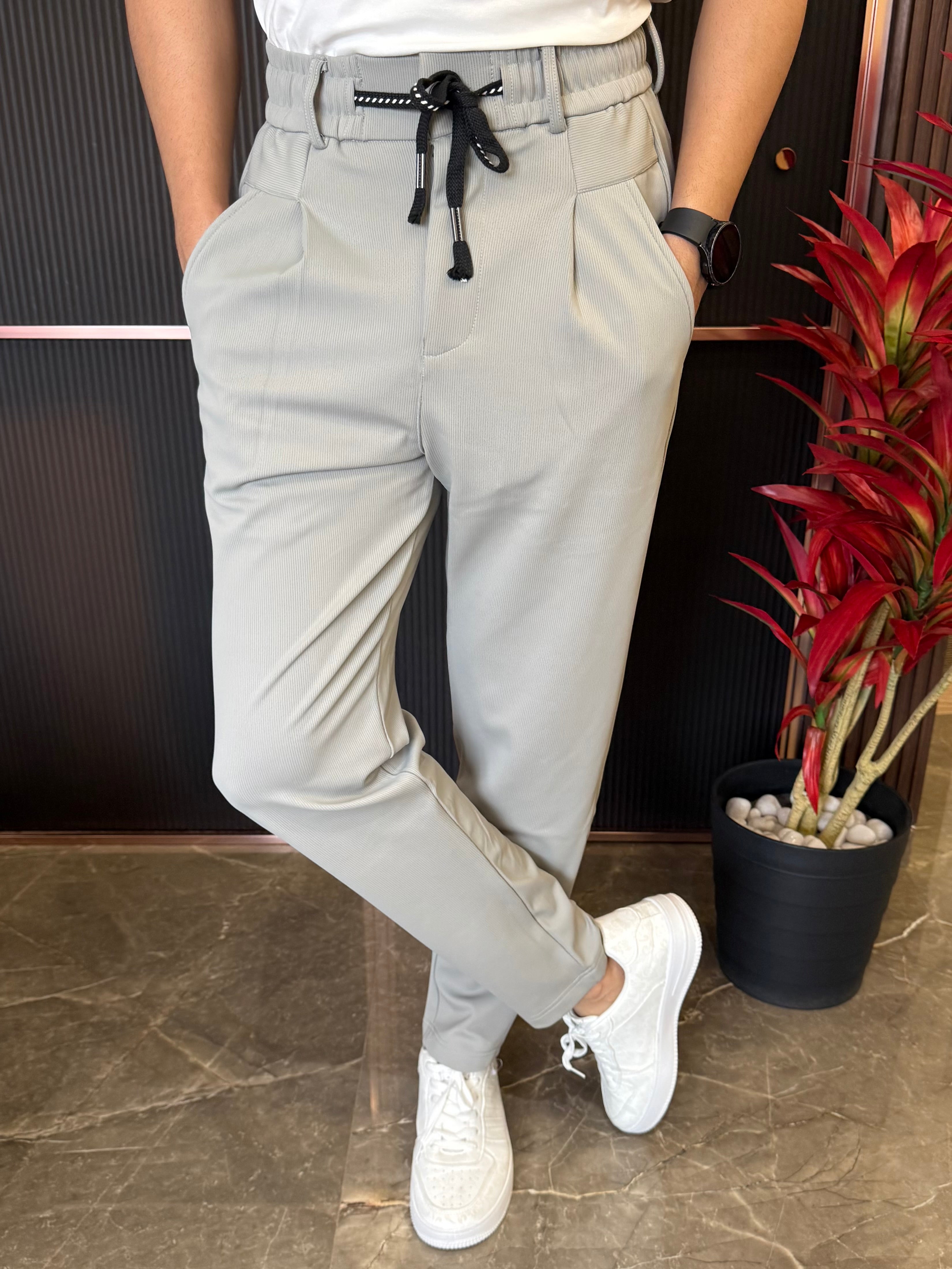 Korean Pants BG 02 Light Grey