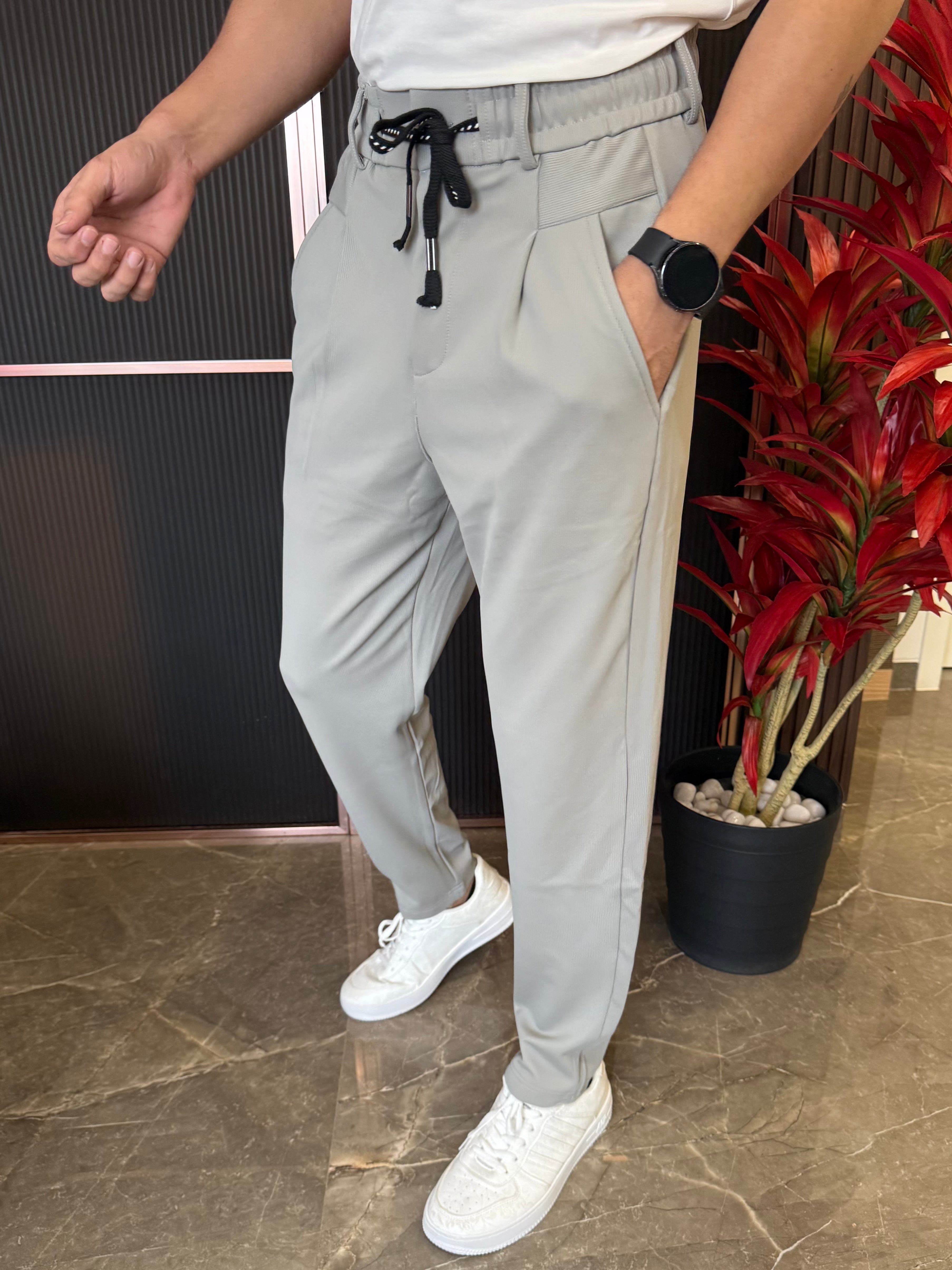 Korean Pants BG 02 Light Grey