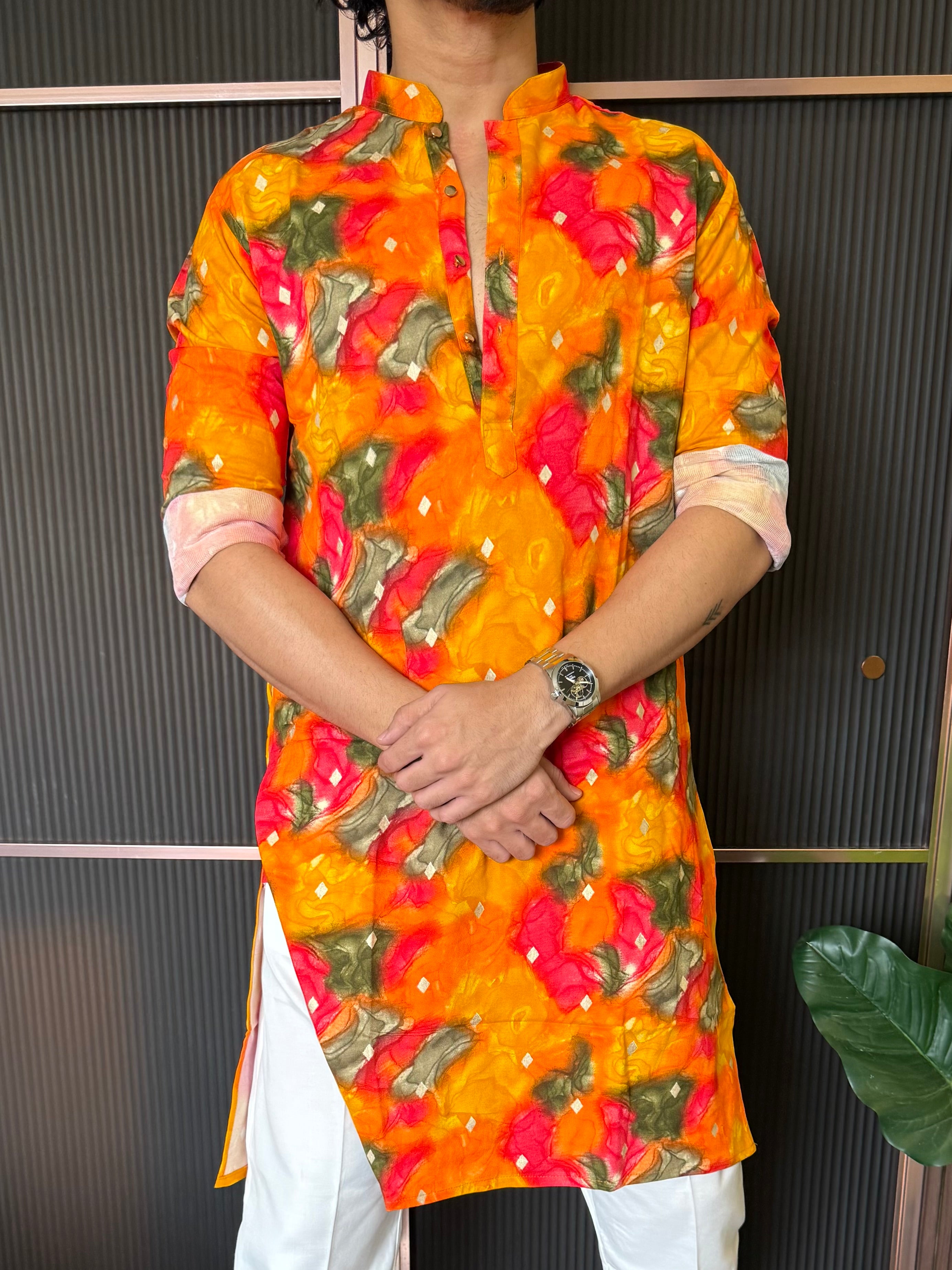 Premium Multi Colour Printed  kurta