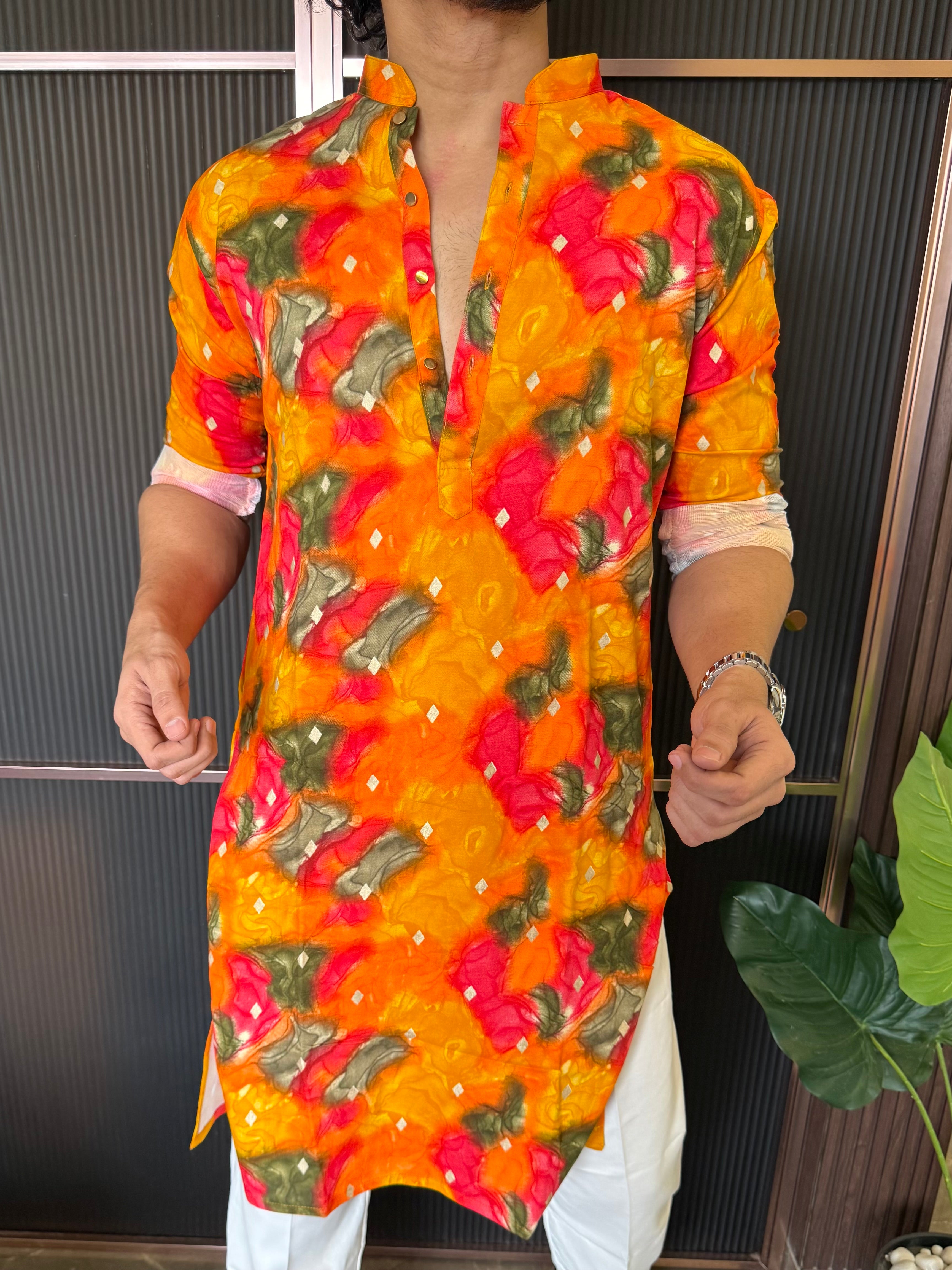 Premium Multi Colour Printed  kurta