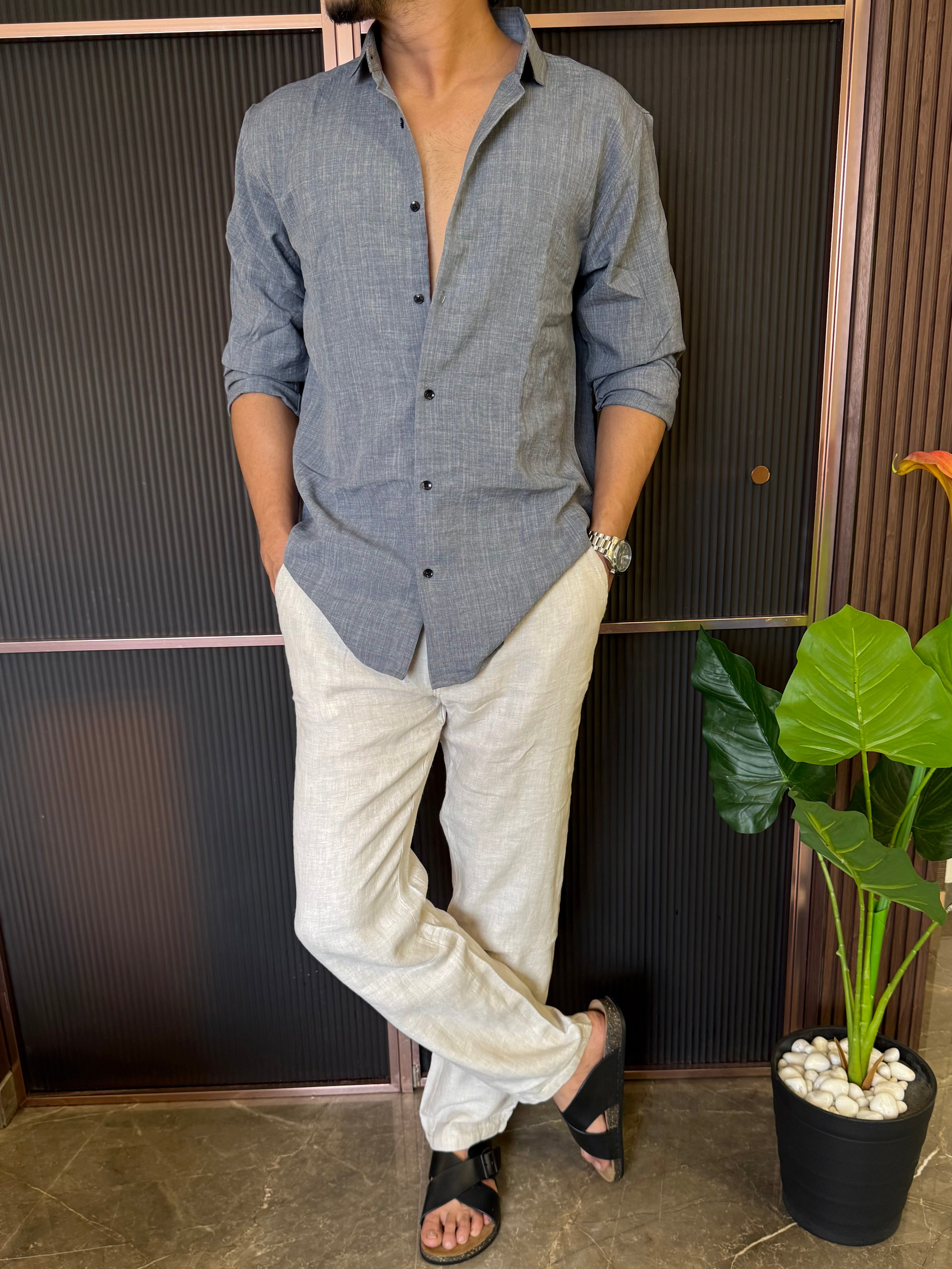 Soft Dark Grey Full Shirt