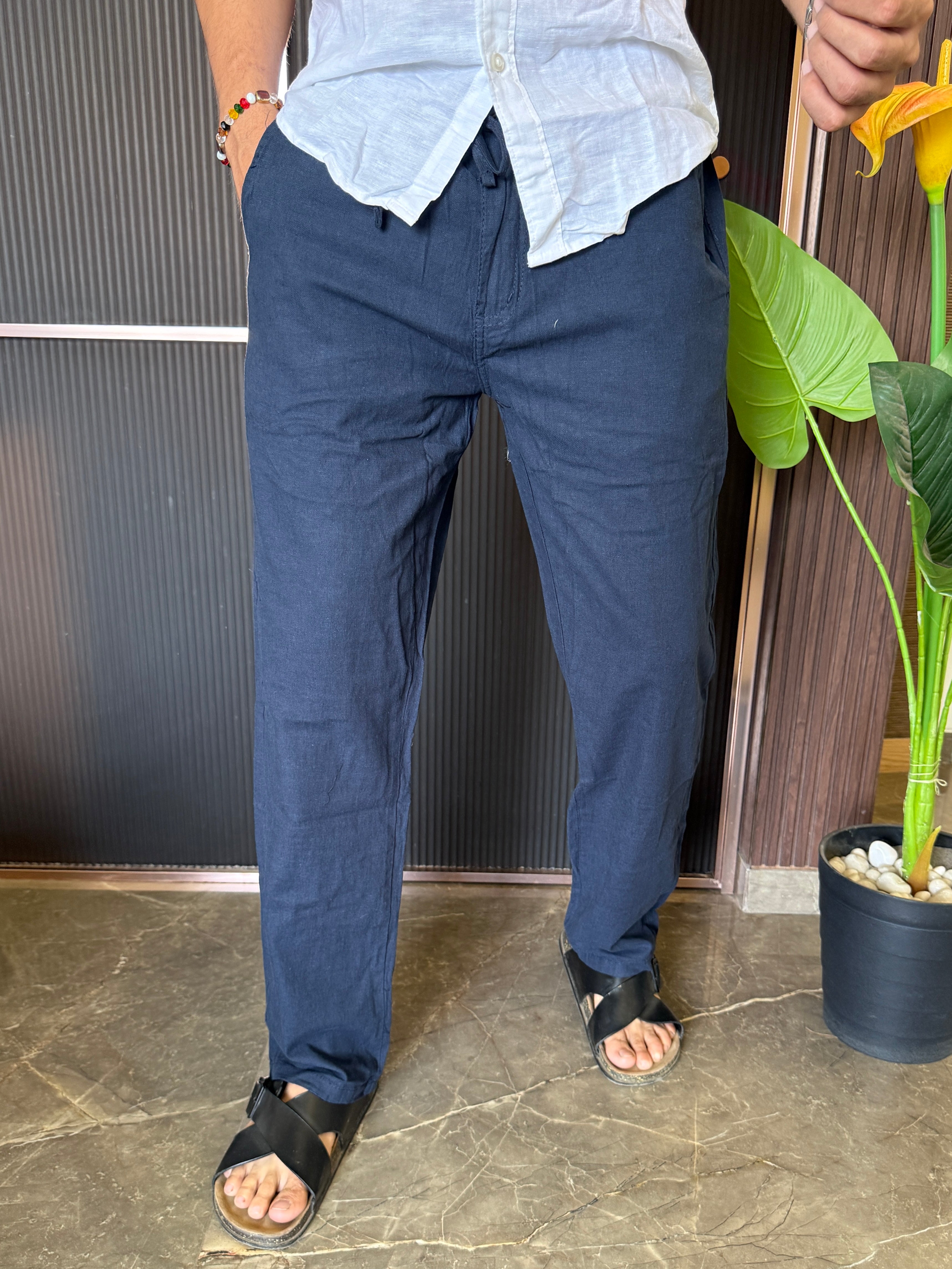 Pure Linen Navy Pant