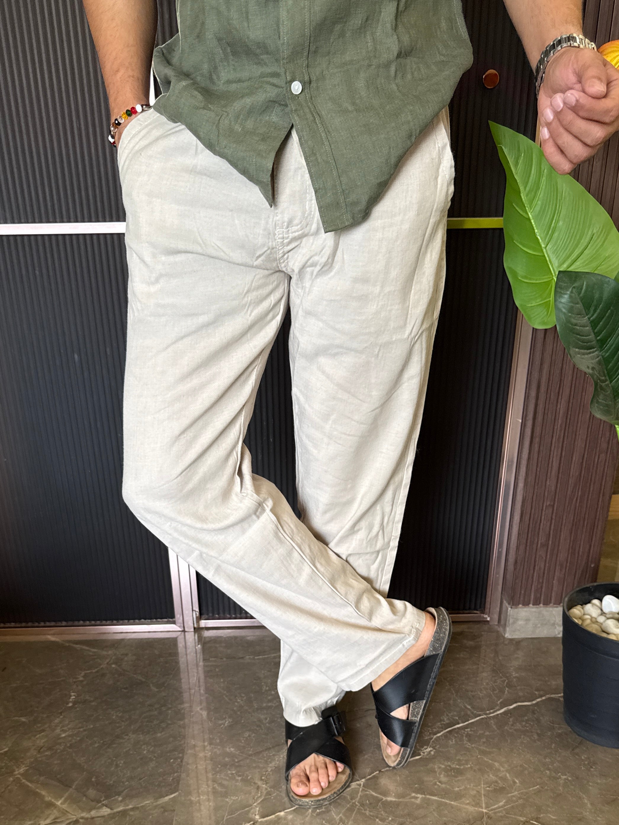 Pure Linen Beige Pant