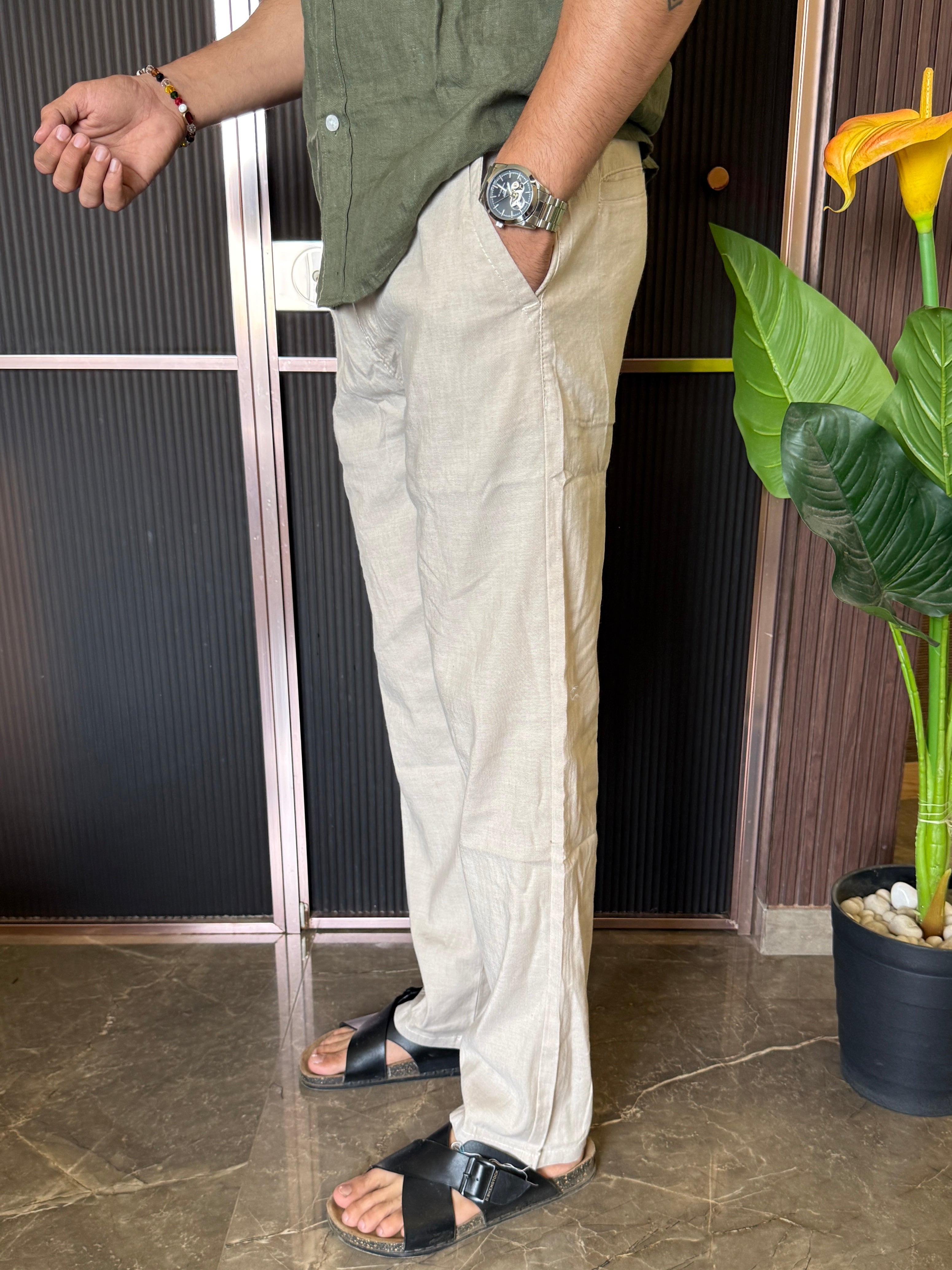 Pure Linen Beige Pant