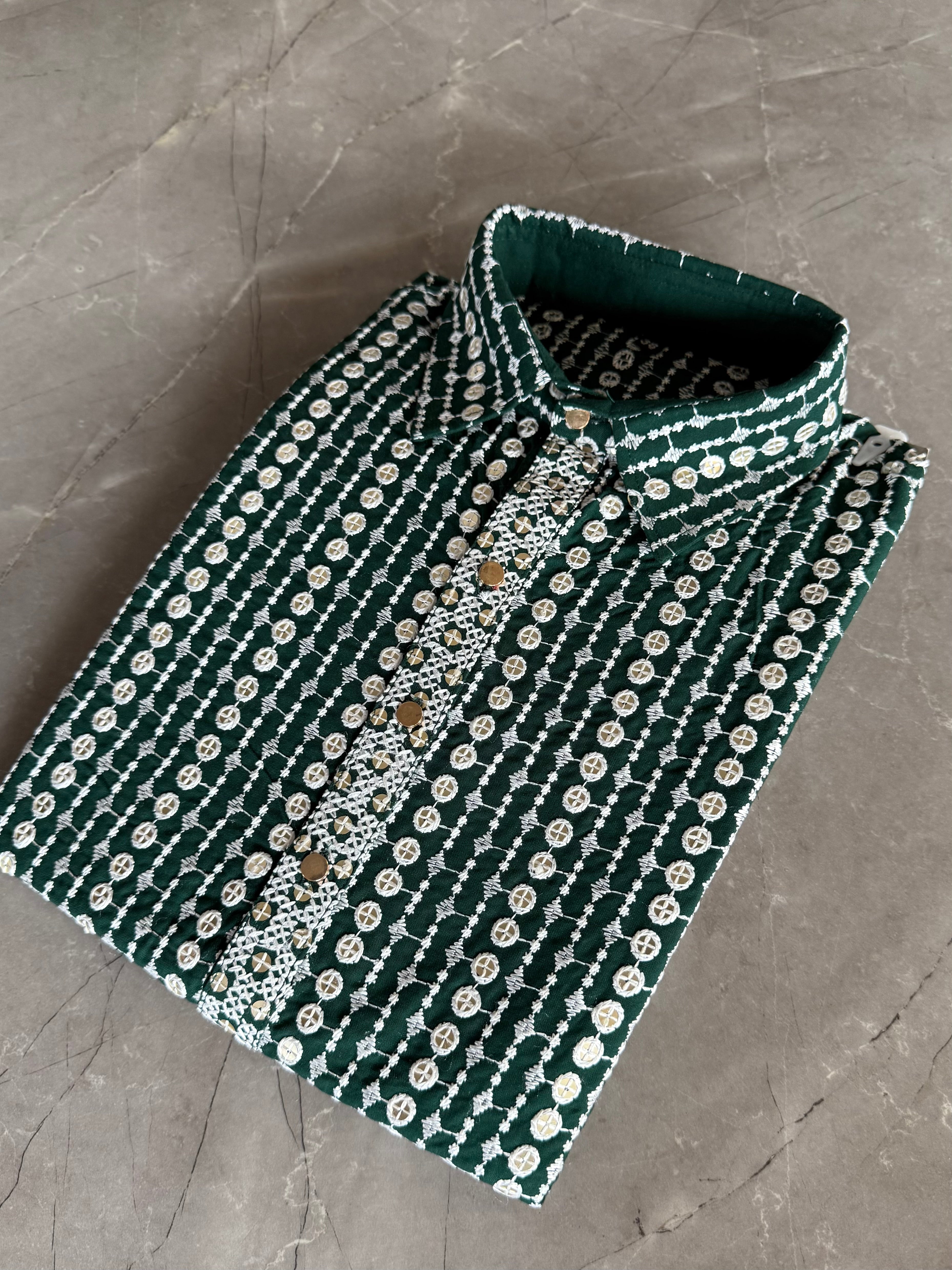 Heavy Work Green Kurta