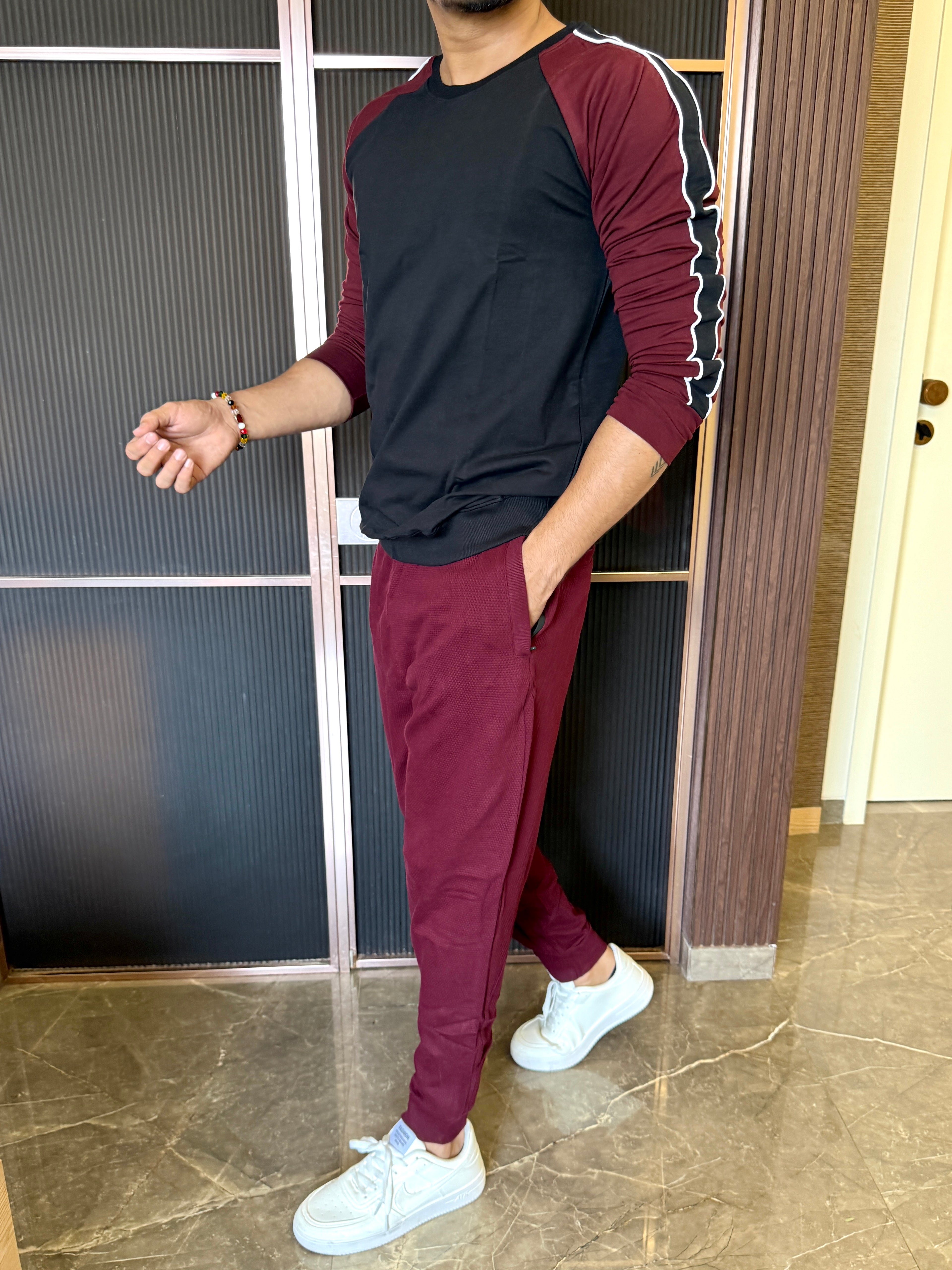 Ribbed Sweatshirt Maroon
