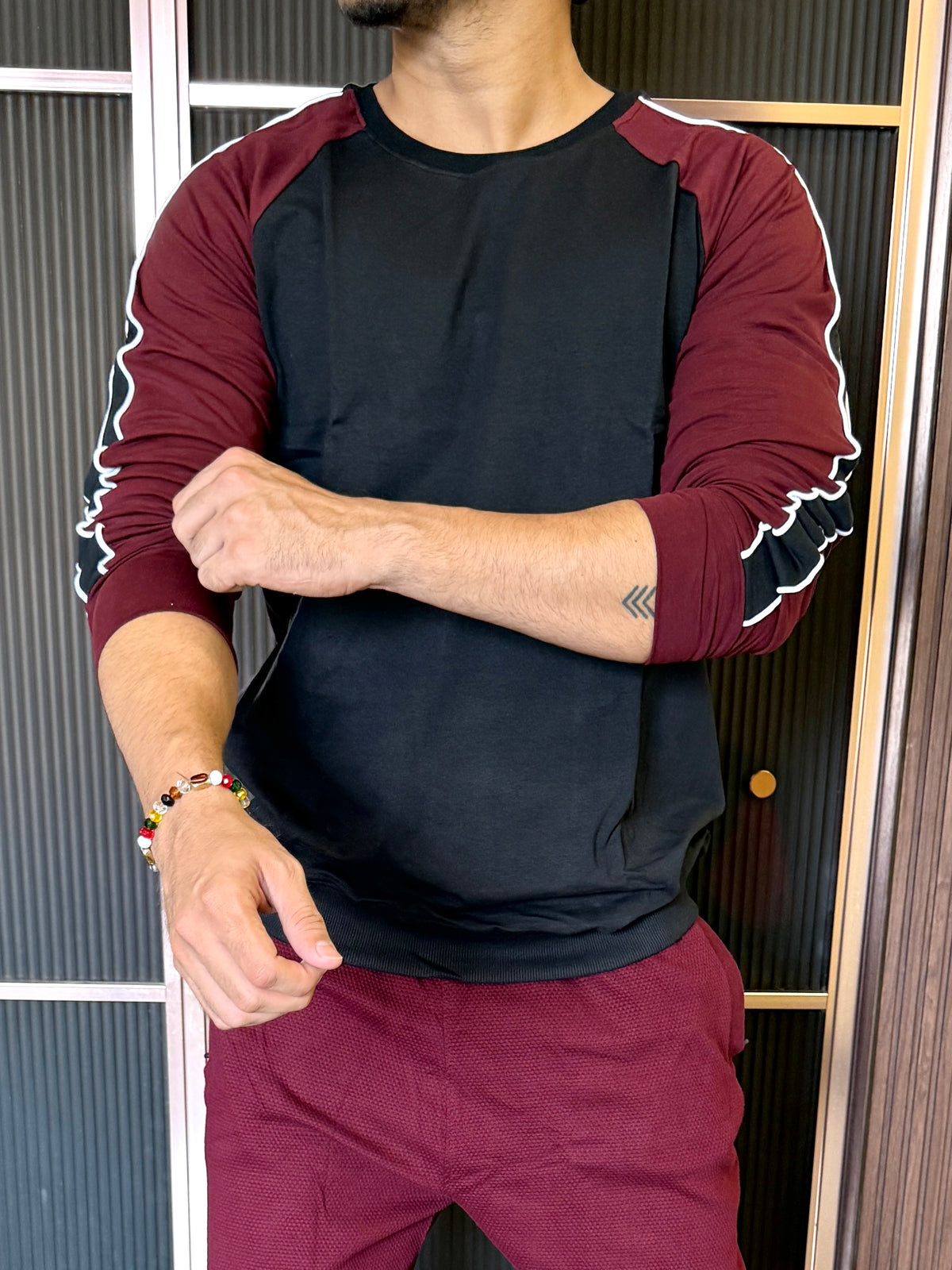 Ribbed Sweatshirt Maroon