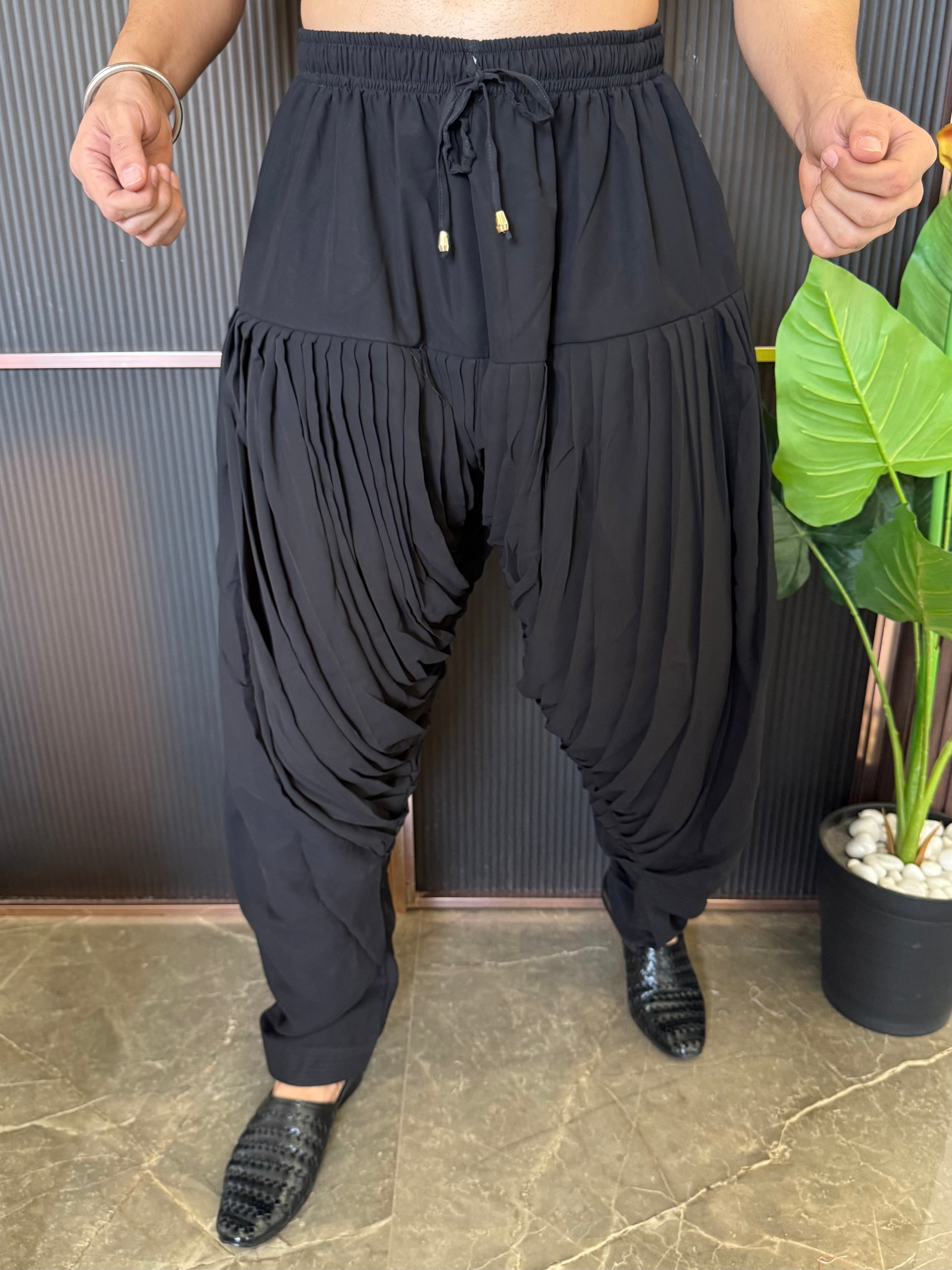 Afghani Black Paijama With Pocket