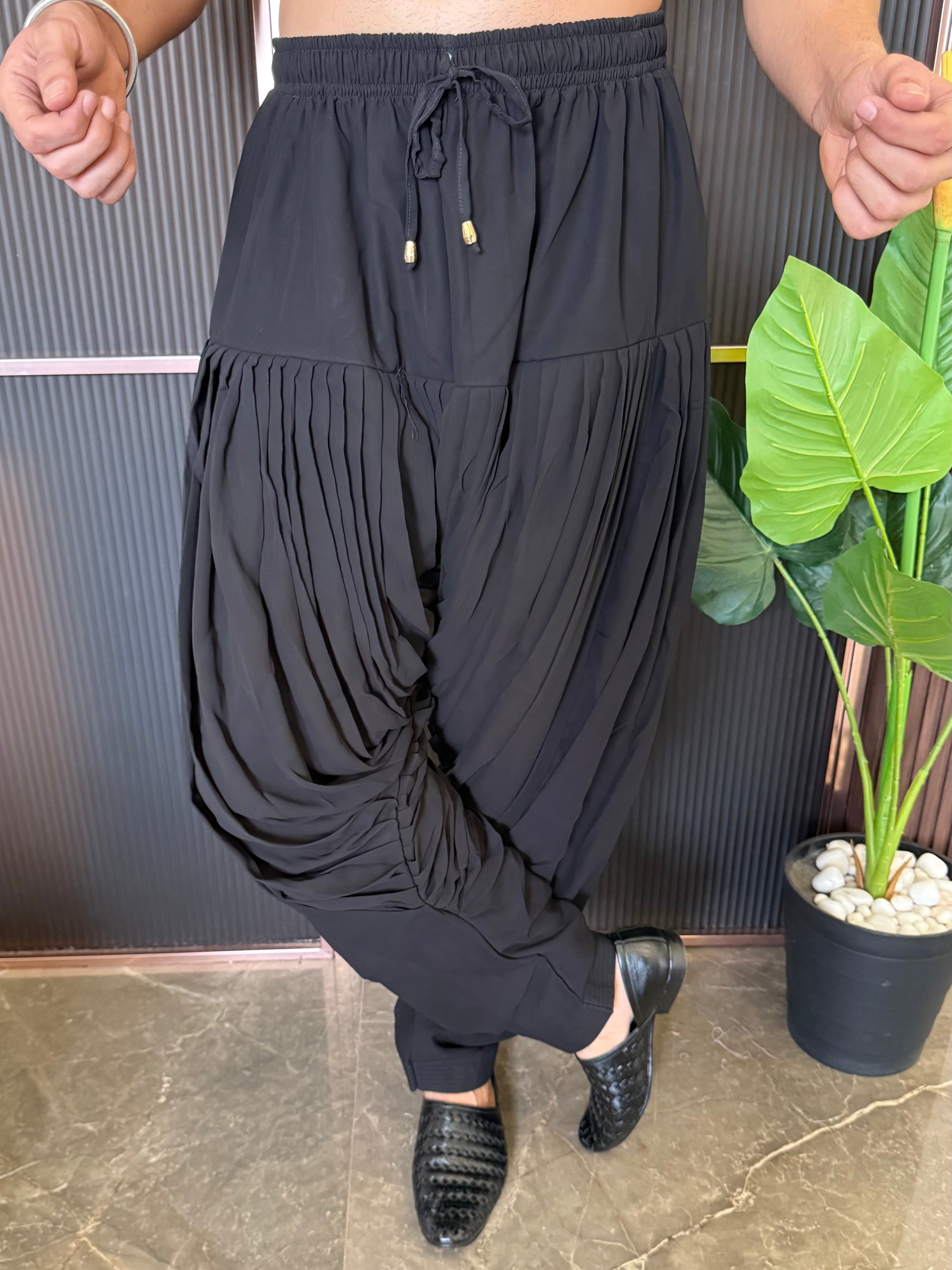 Afghani Black Paijama With Pocket