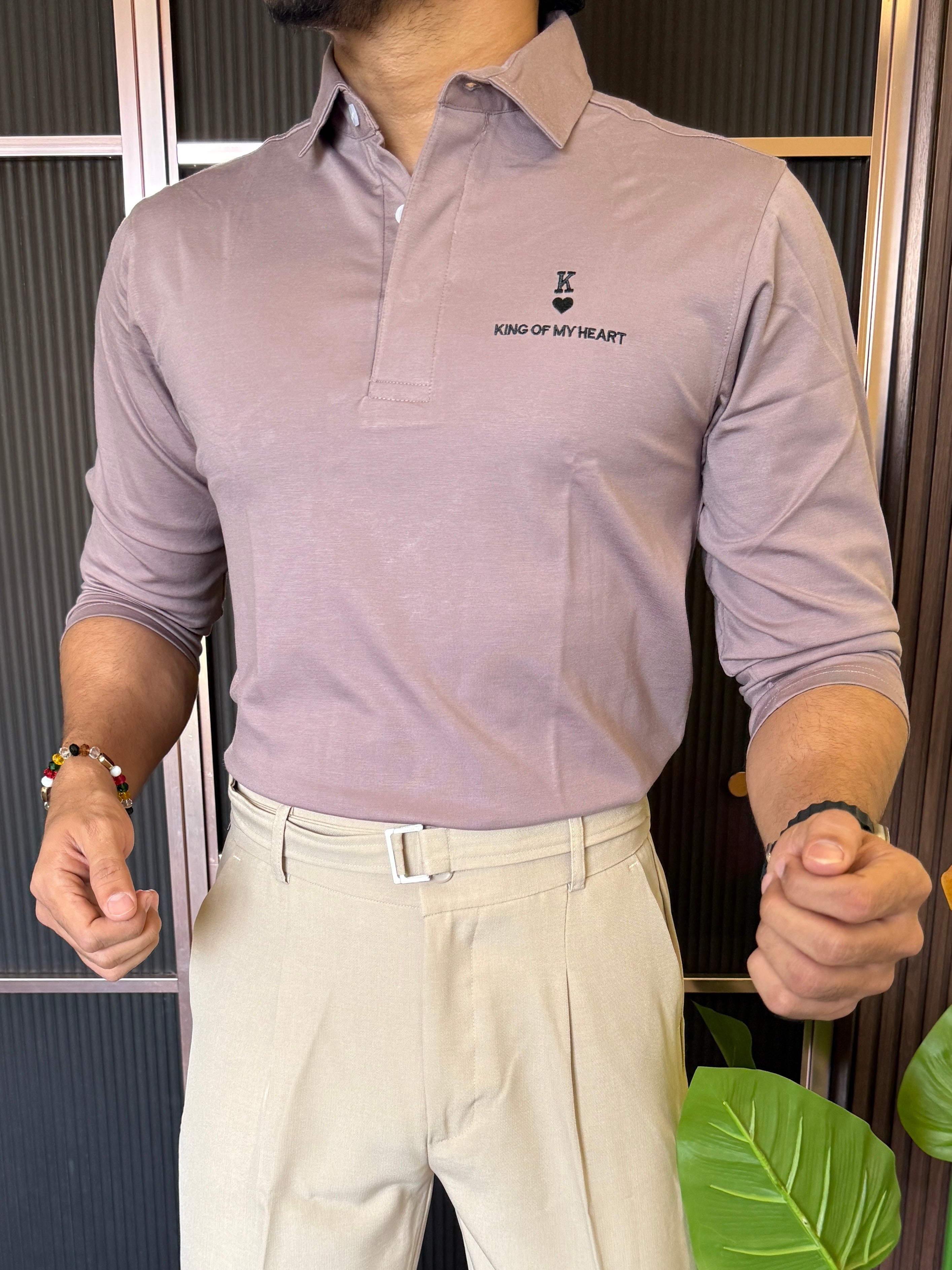 King Collar Grape Full sleeve T shirt