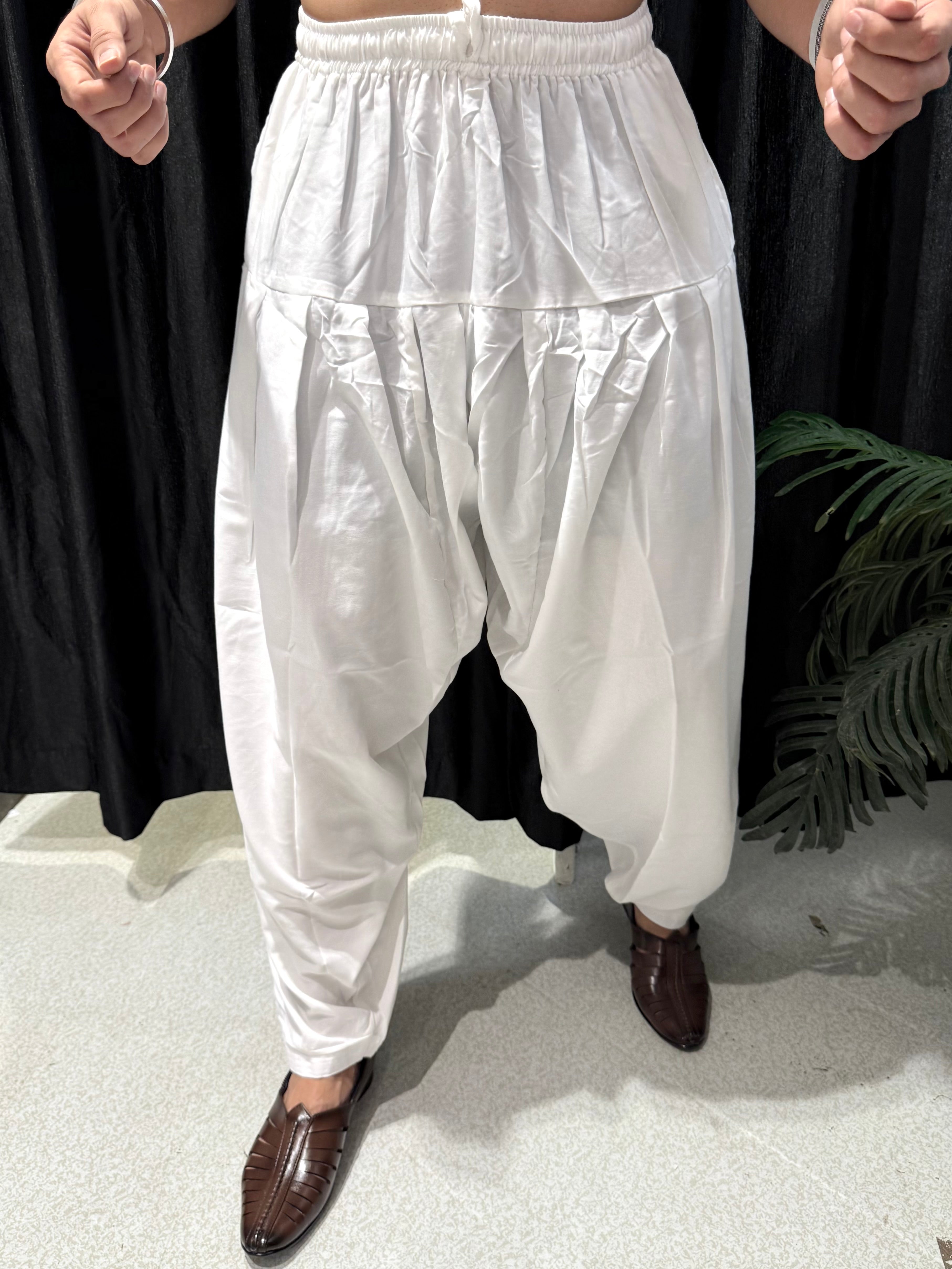 Cotton White Salwar For Men