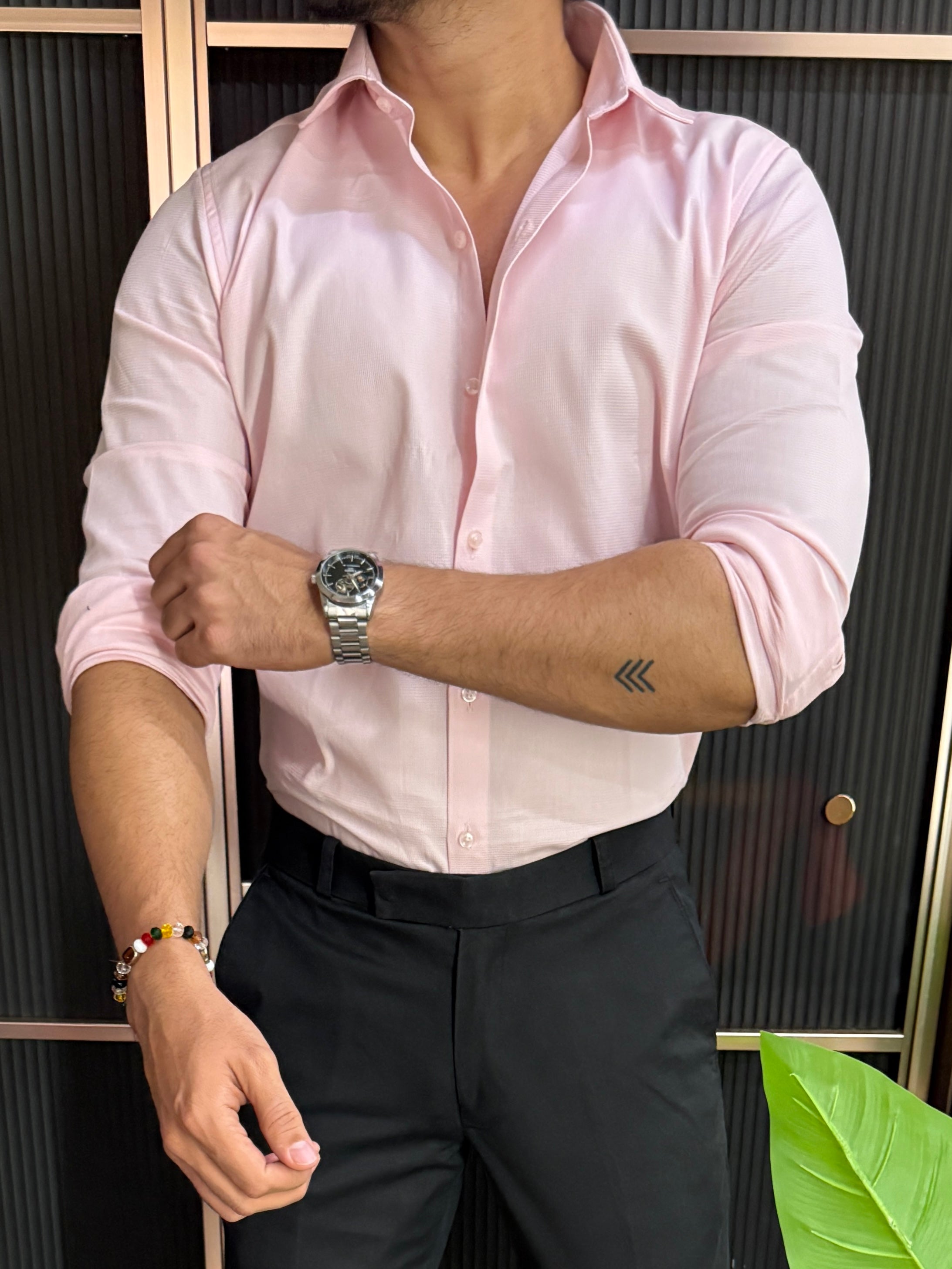 Cotton Matty Pink Full Sleeves Shirt