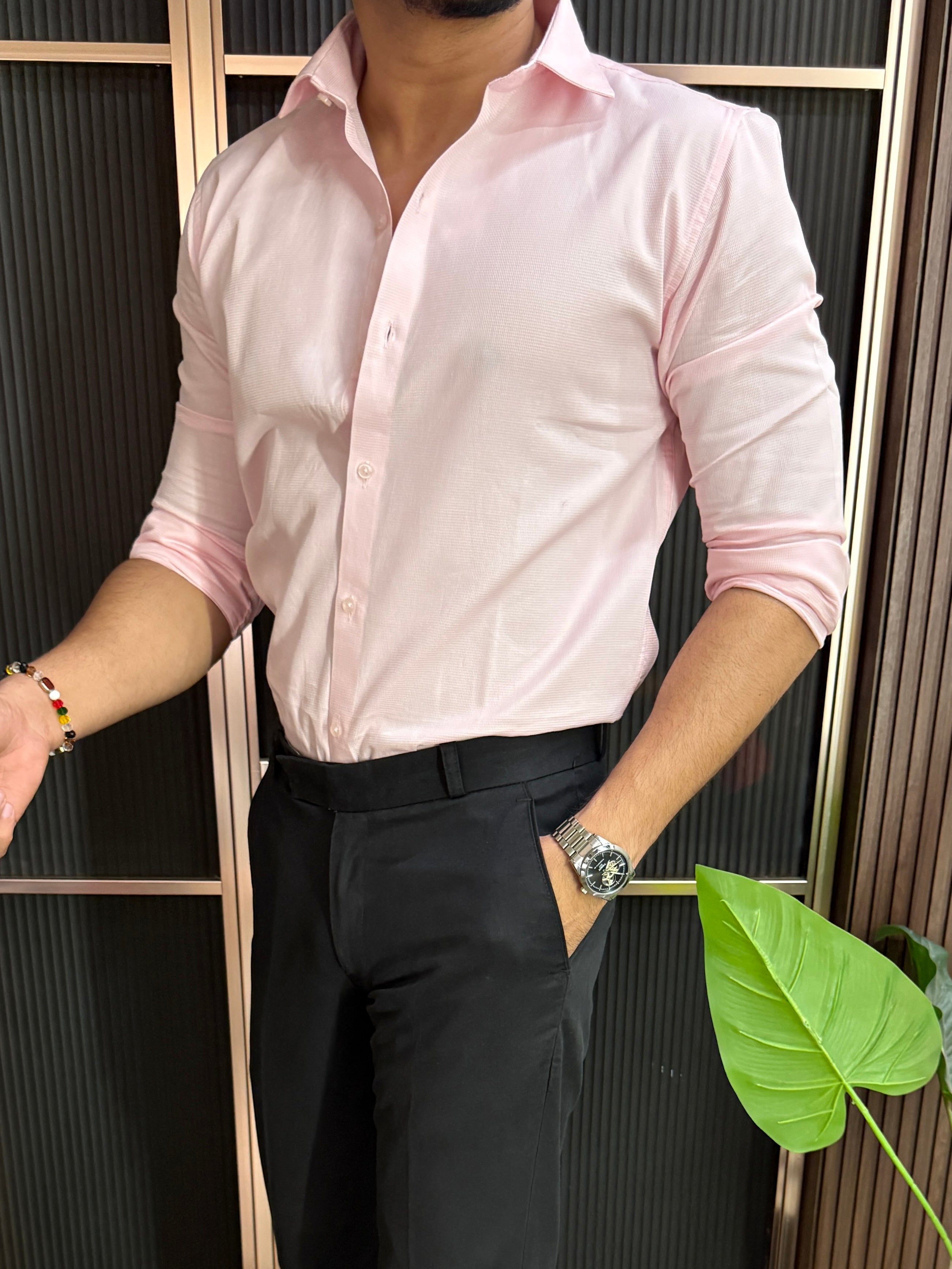 Cotton Matty Pink Full Sleeves Shirt