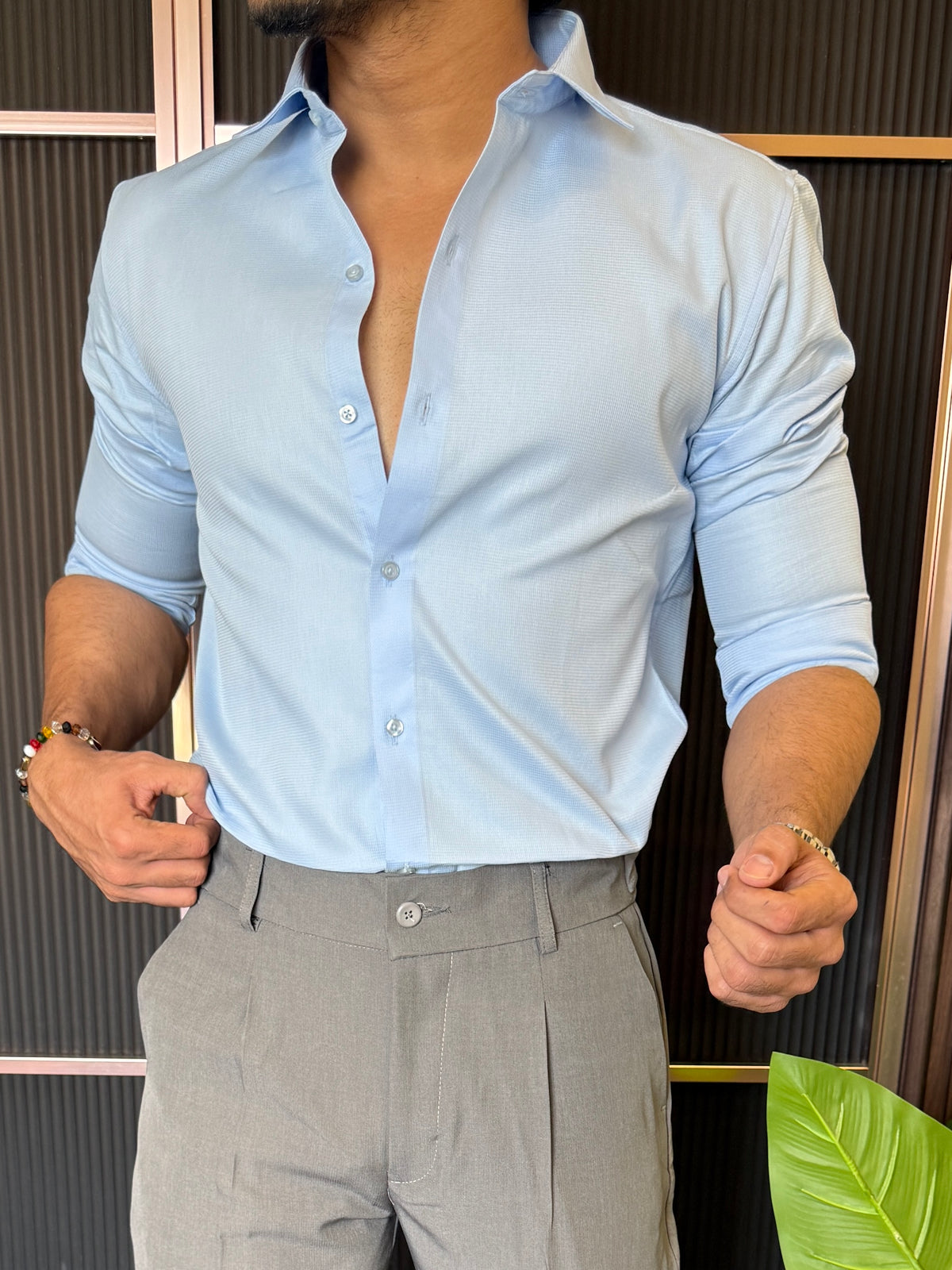 Cotton Matty Sky Full Sleeves Shirt