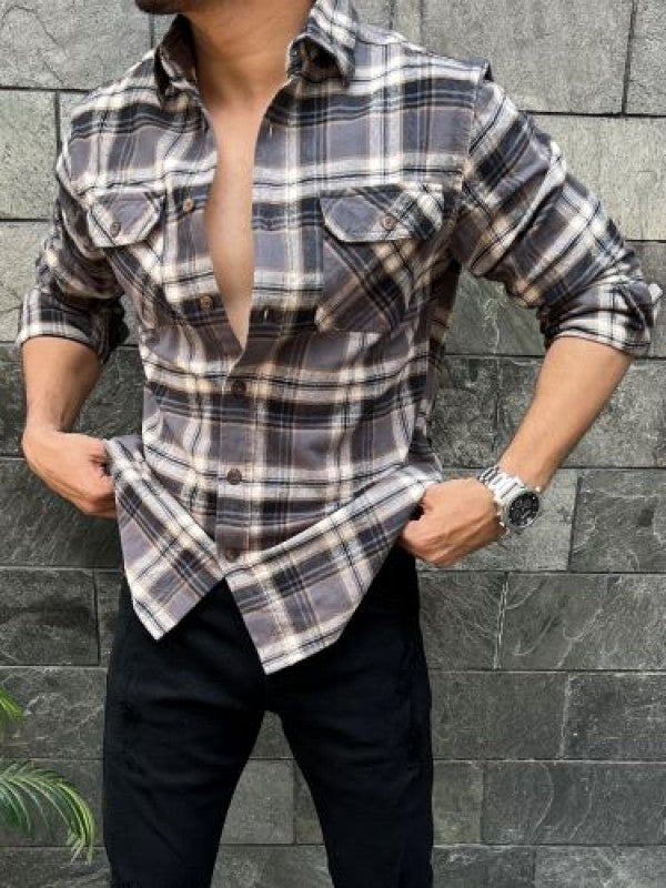Brushing Fabric Cargo Brown Chex