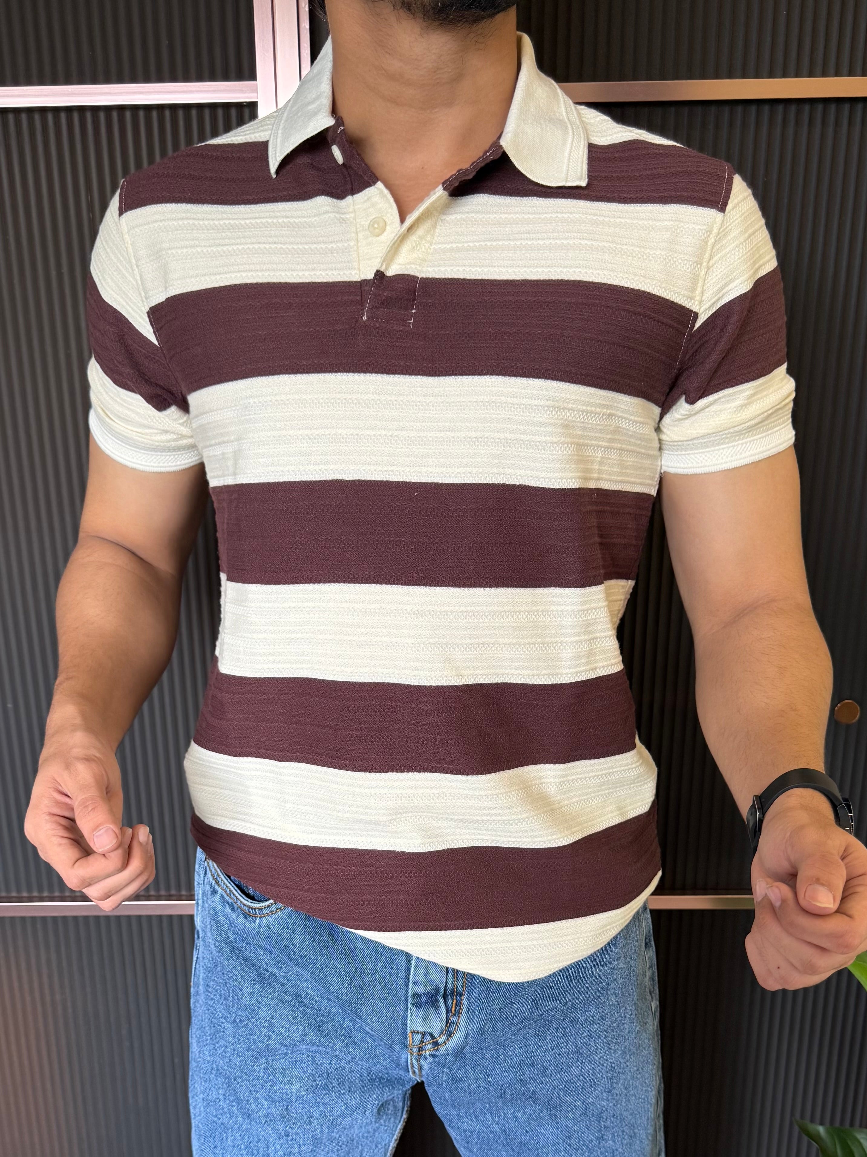 Polo Striper Wine Colour