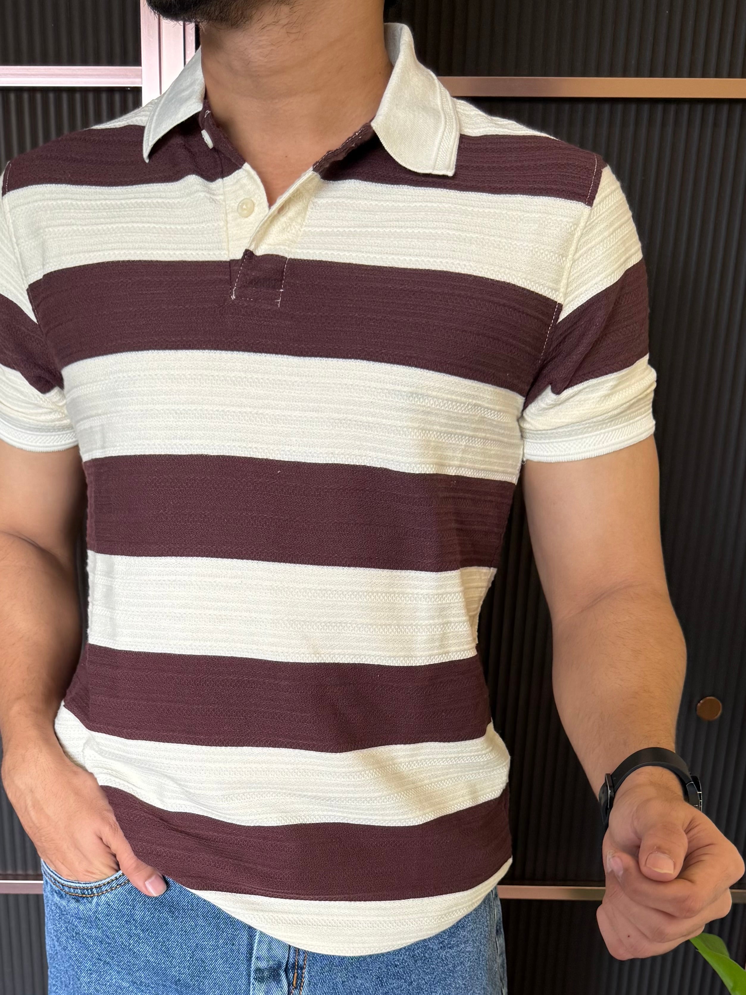 Polo Striper Wine Colour