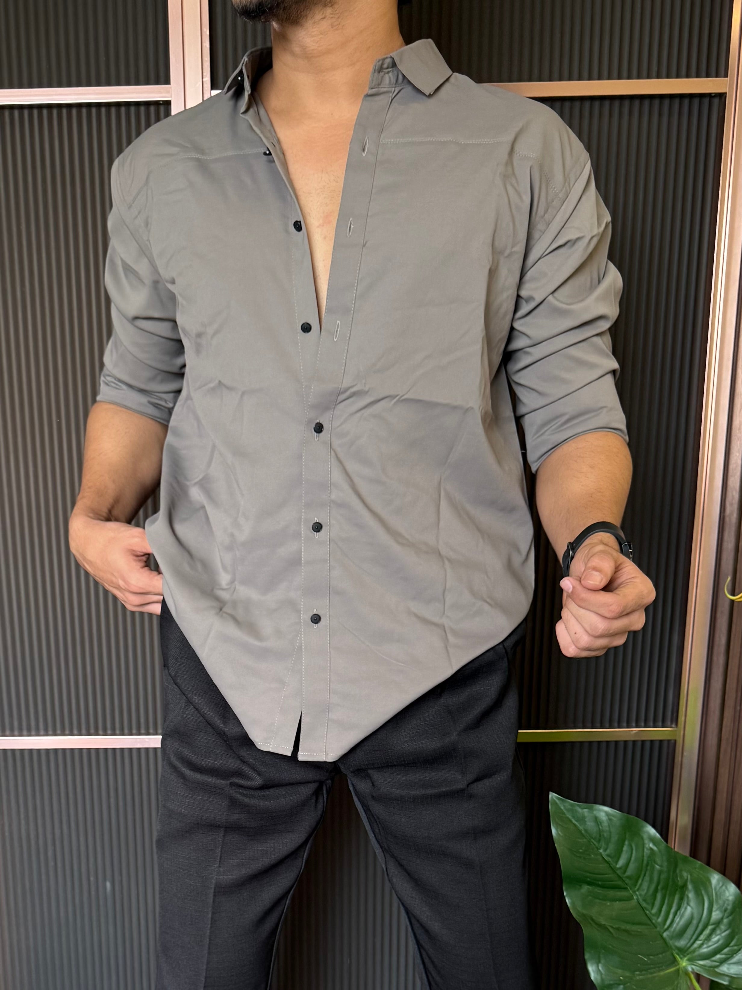 Imported Solid Grey Shirt