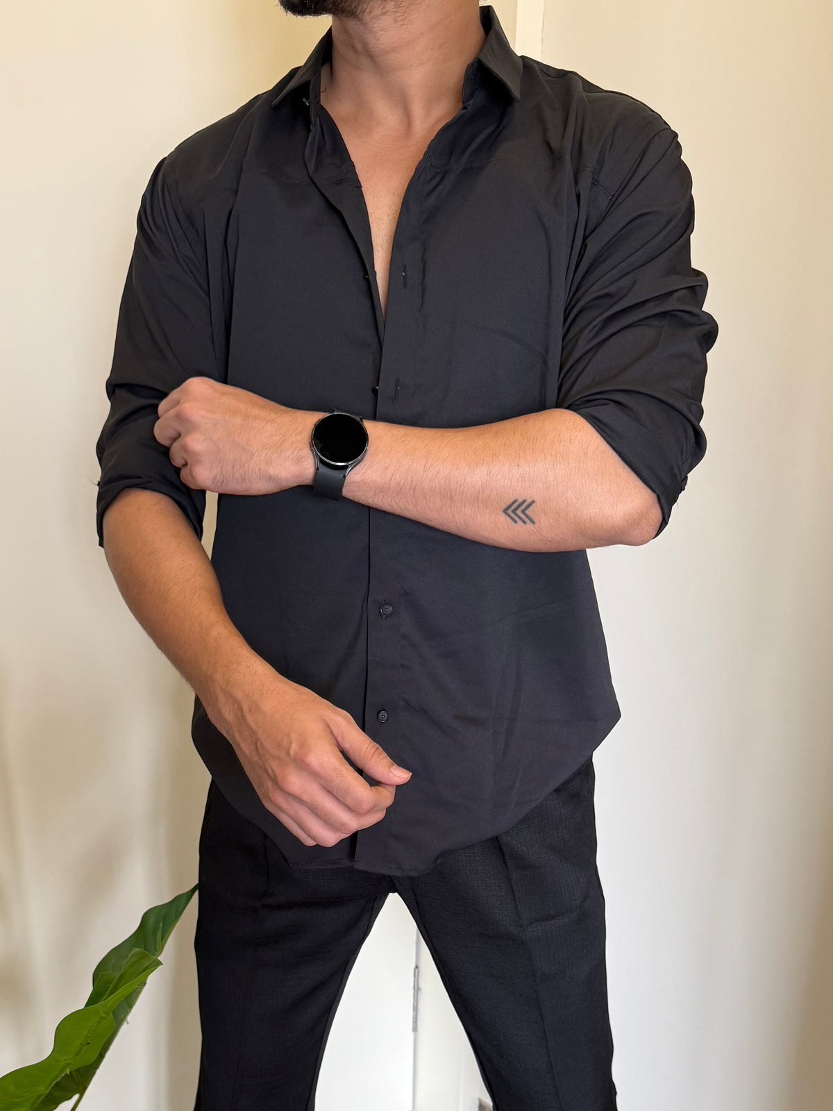 Imported Solid Black Shirt