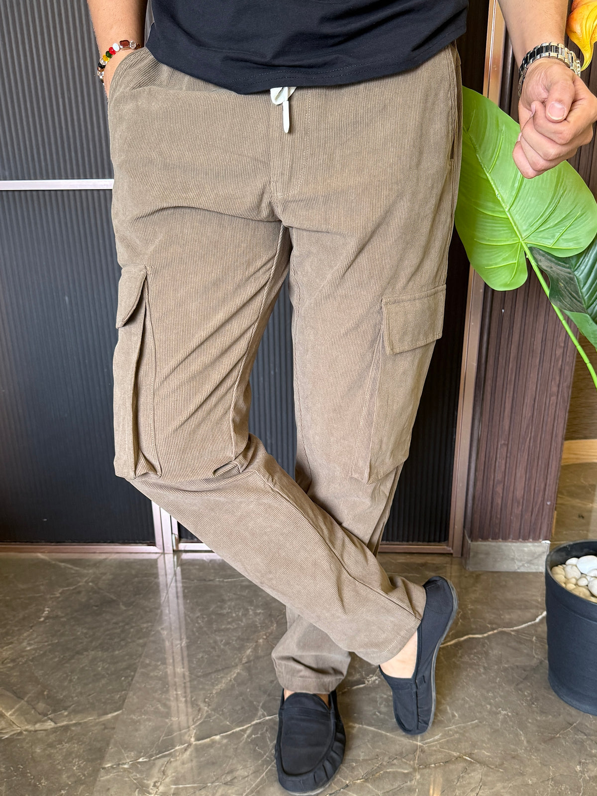 Corduroy Brown Cargo Pants