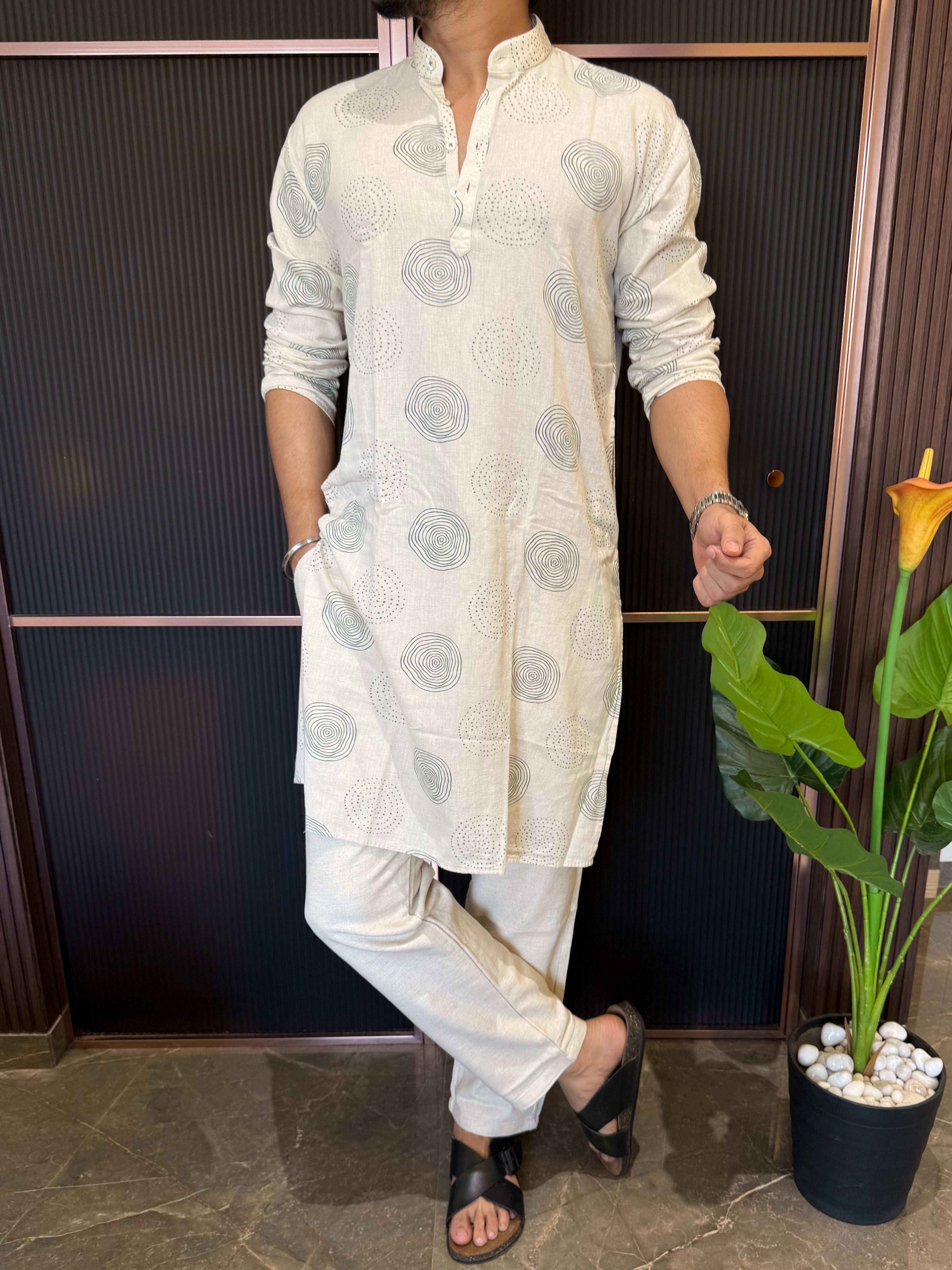 Natural circle Print Kurta