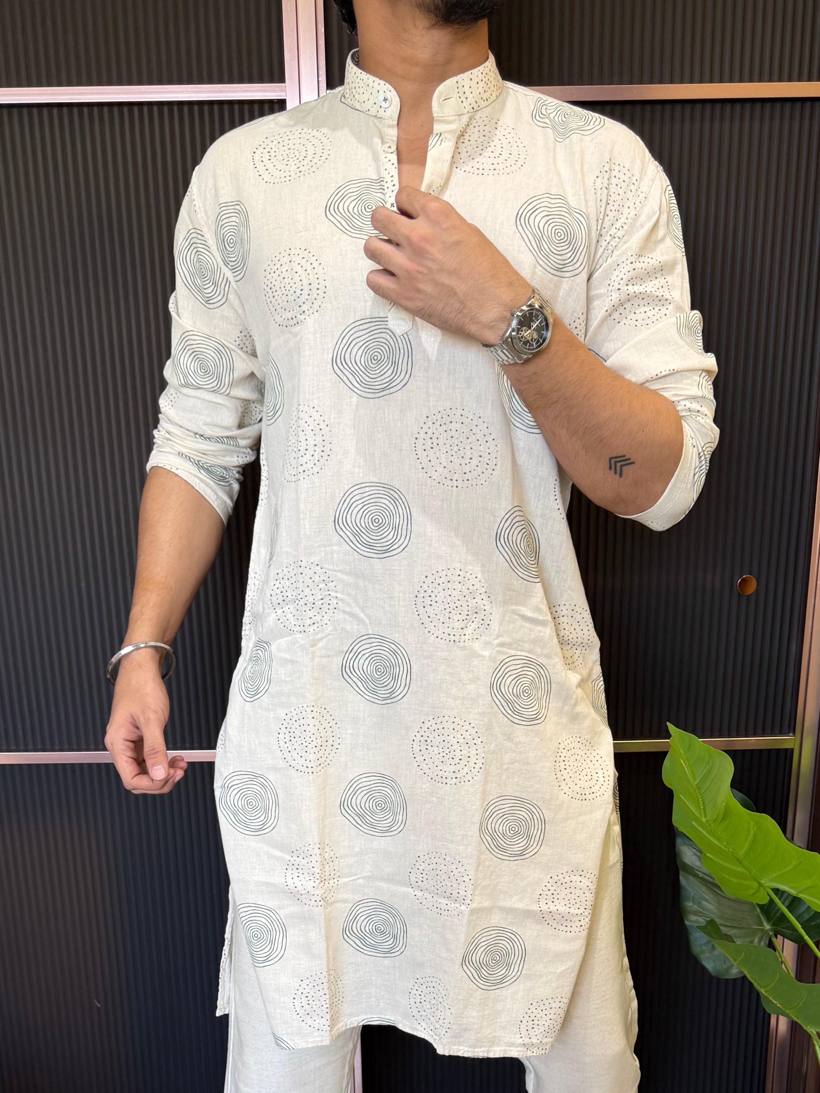 Natural circle Print Kurta