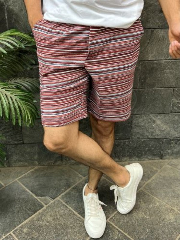Hosiery Striper Maroon Shorts