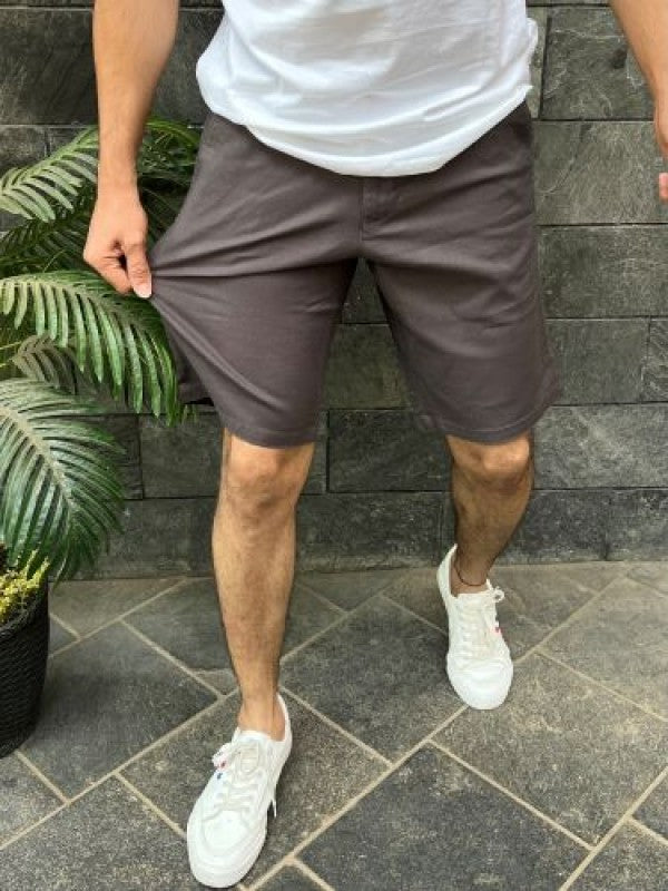 Linen stretchable Dark Grey Shorts