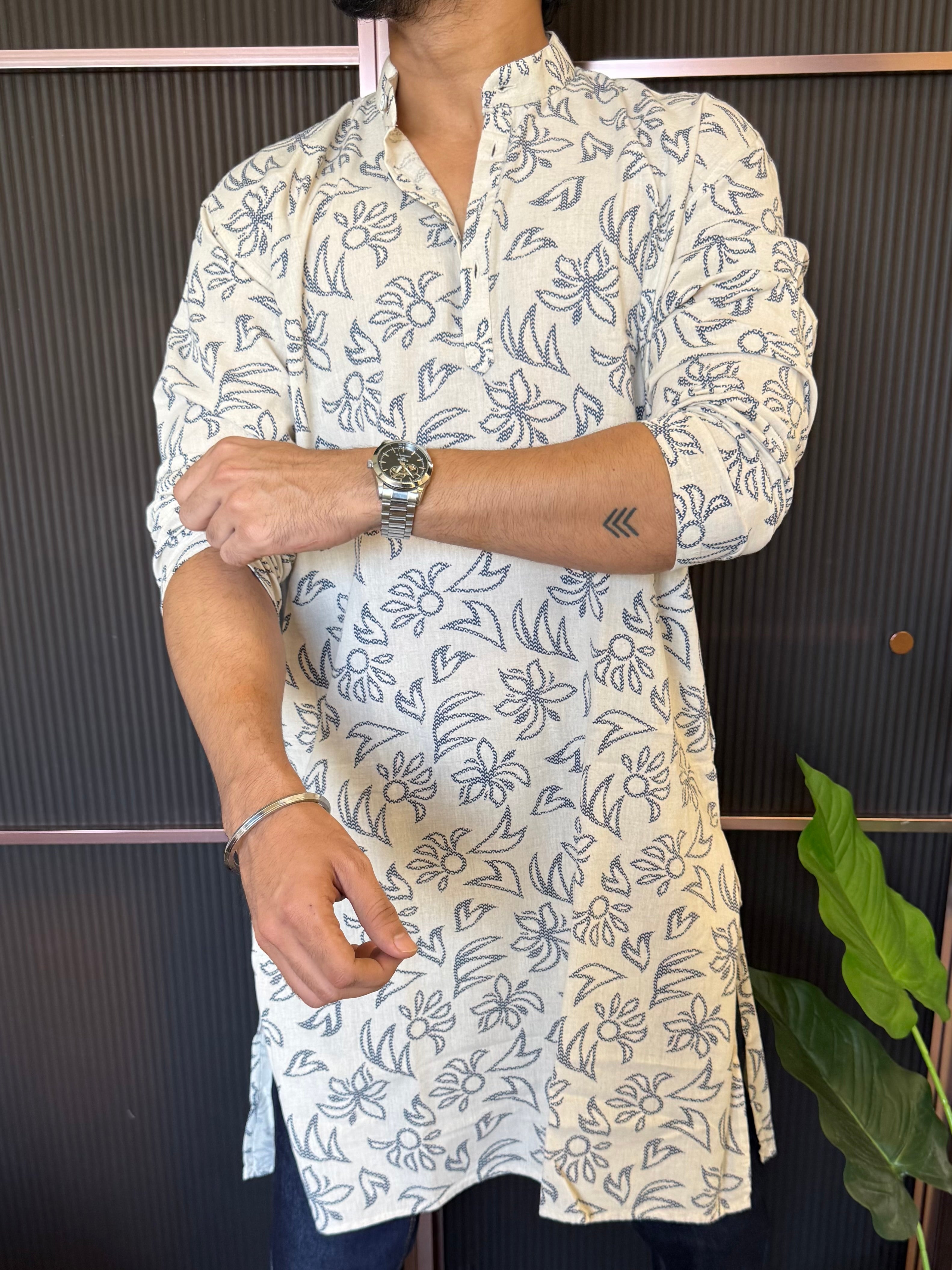 Natural Floral Print Kurta