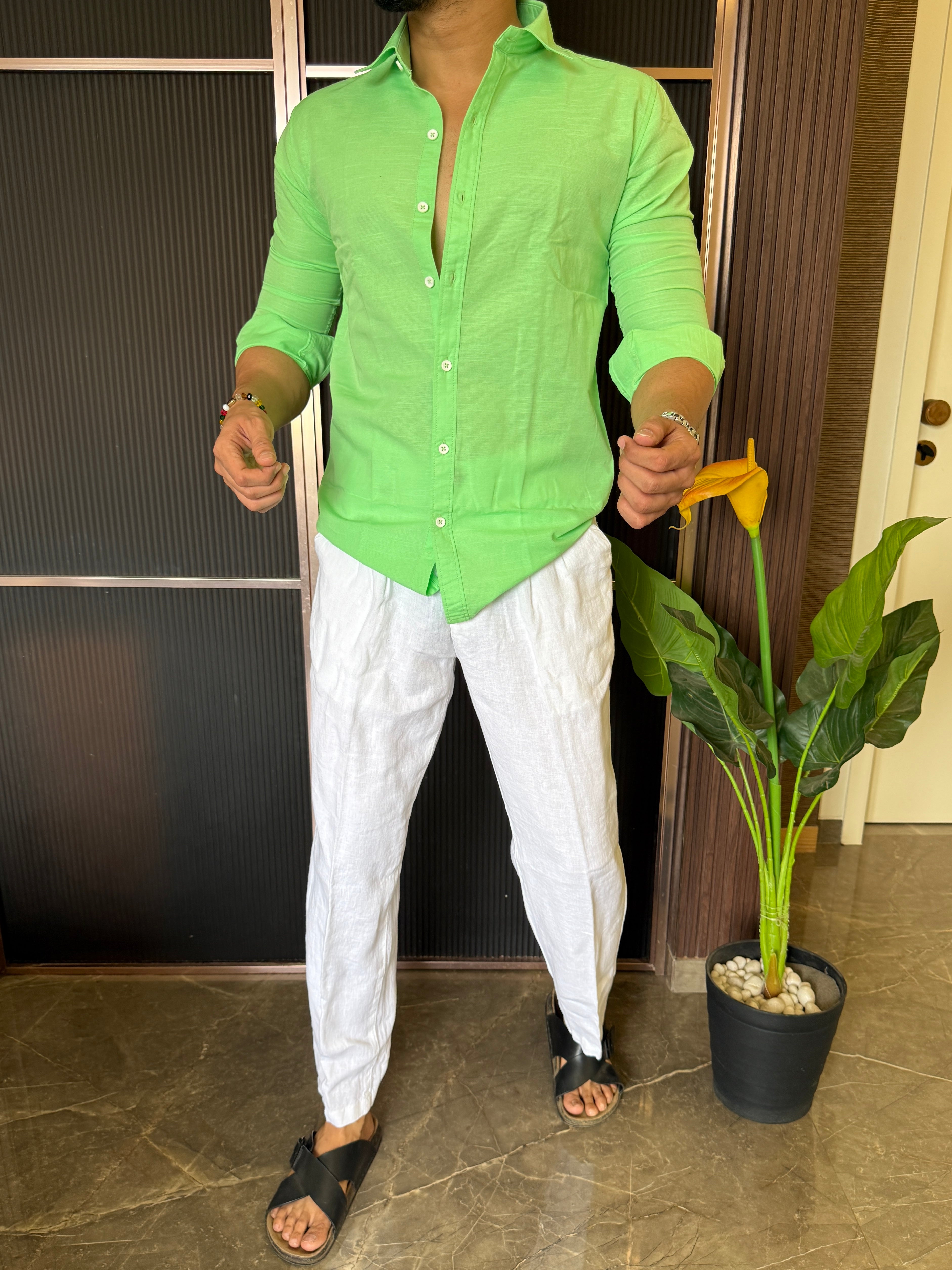 Cotton Linen Neon Shirt