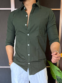 Cotton Linen Green Shirt