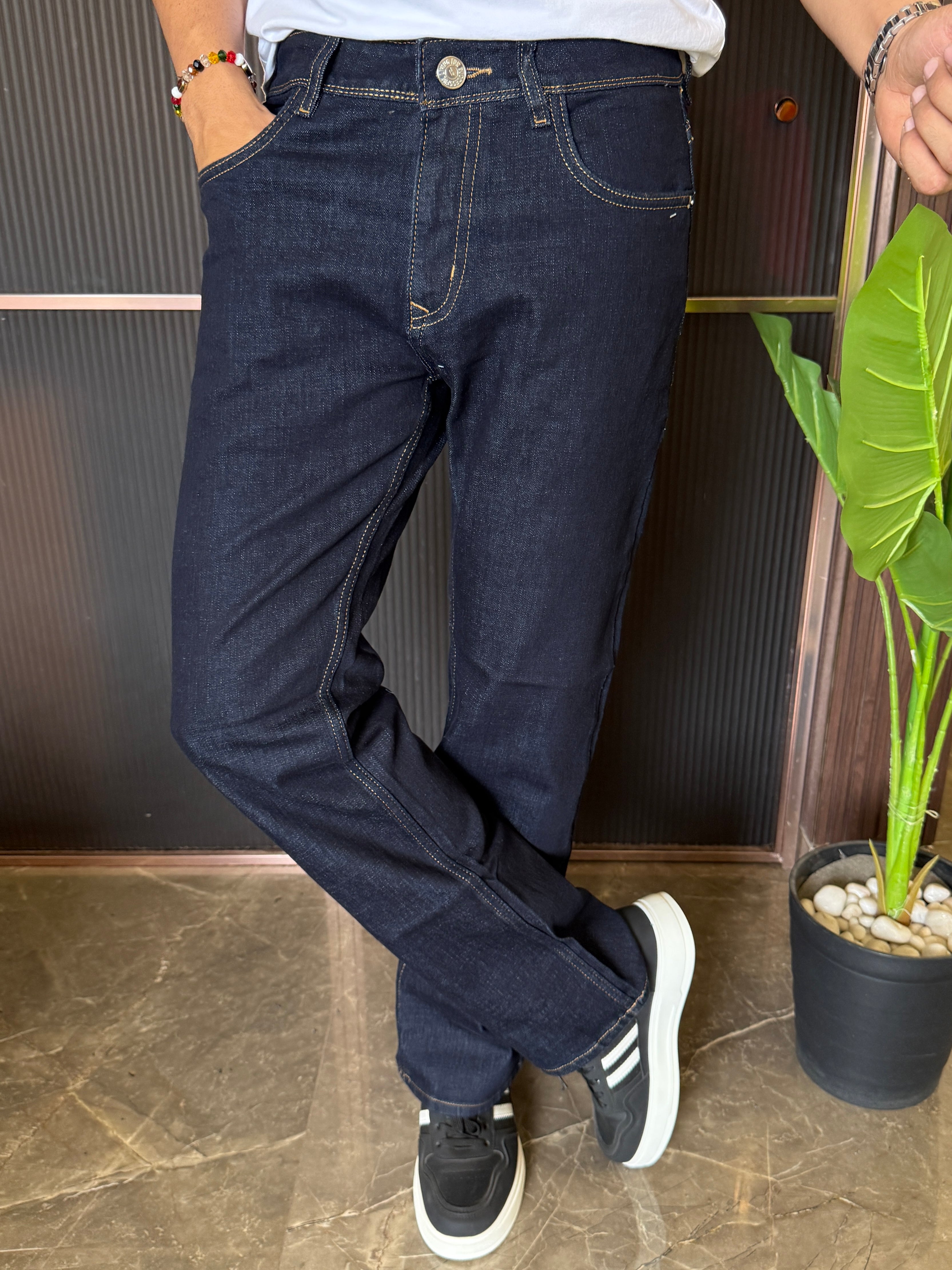 Raw Wash Darkblue Stretchable Denim Jeans
