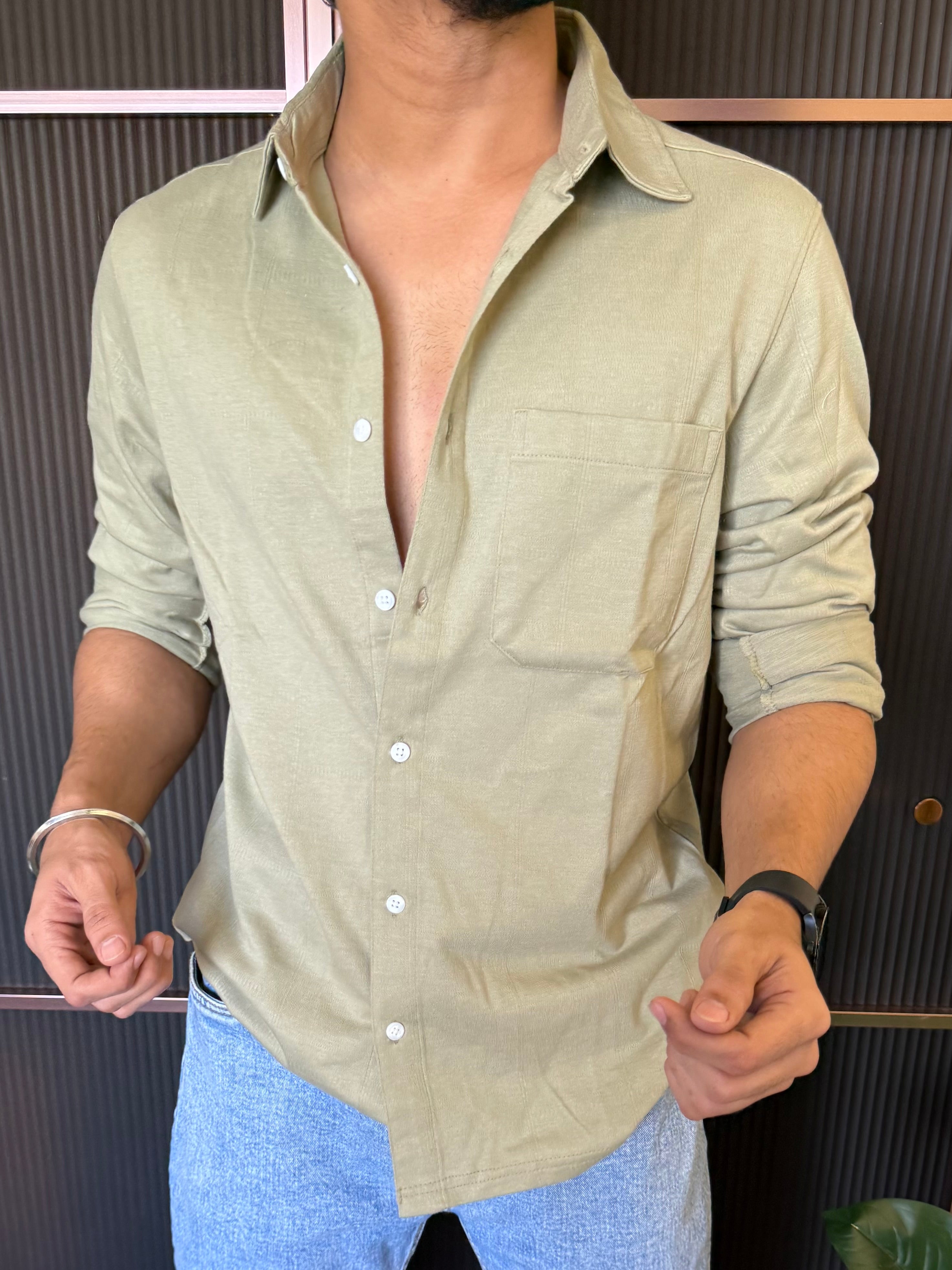 Self Texture Pista Fullsleeves Shirt