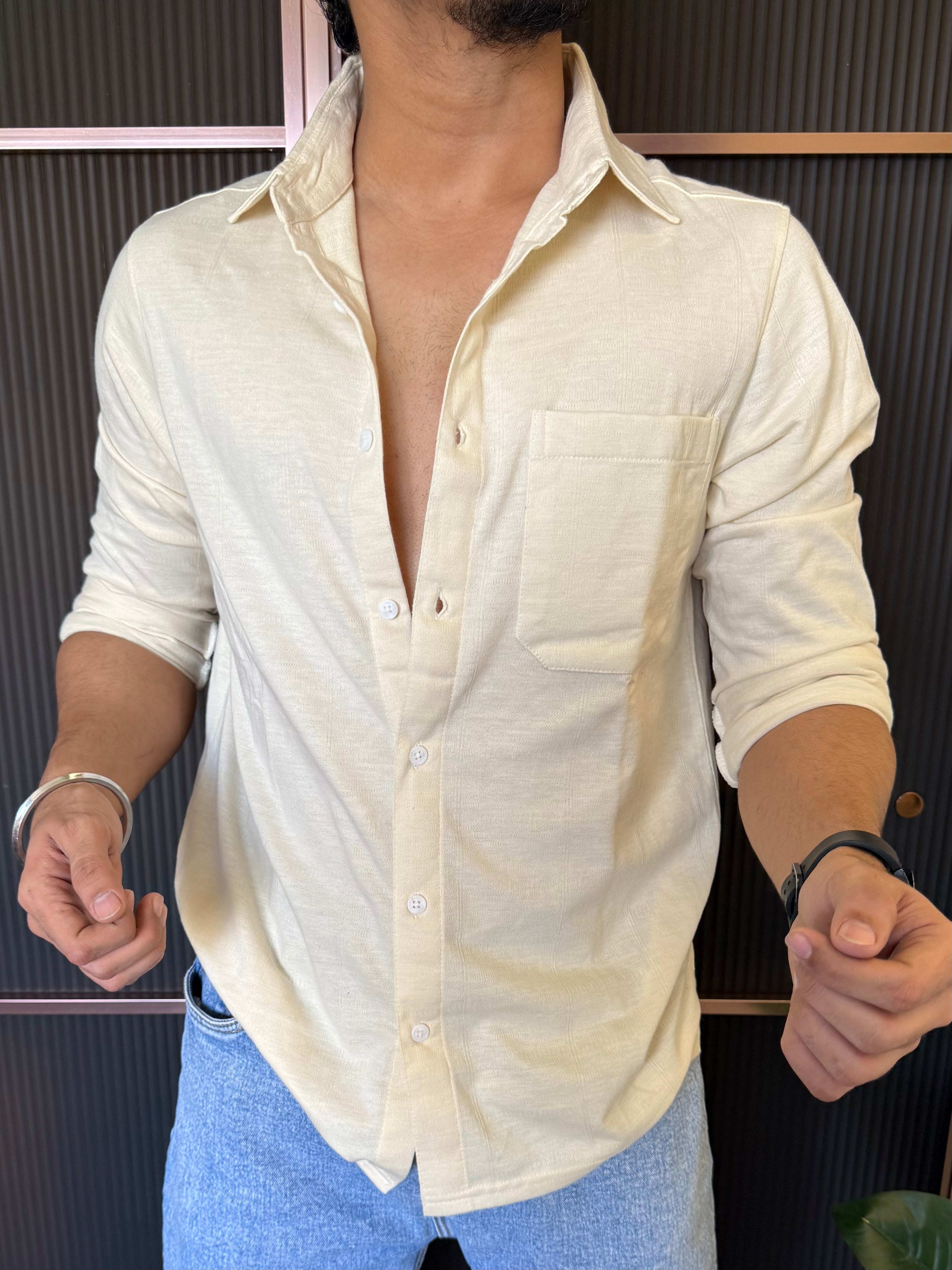 Self Texture Fone Fullsleeves Shirt